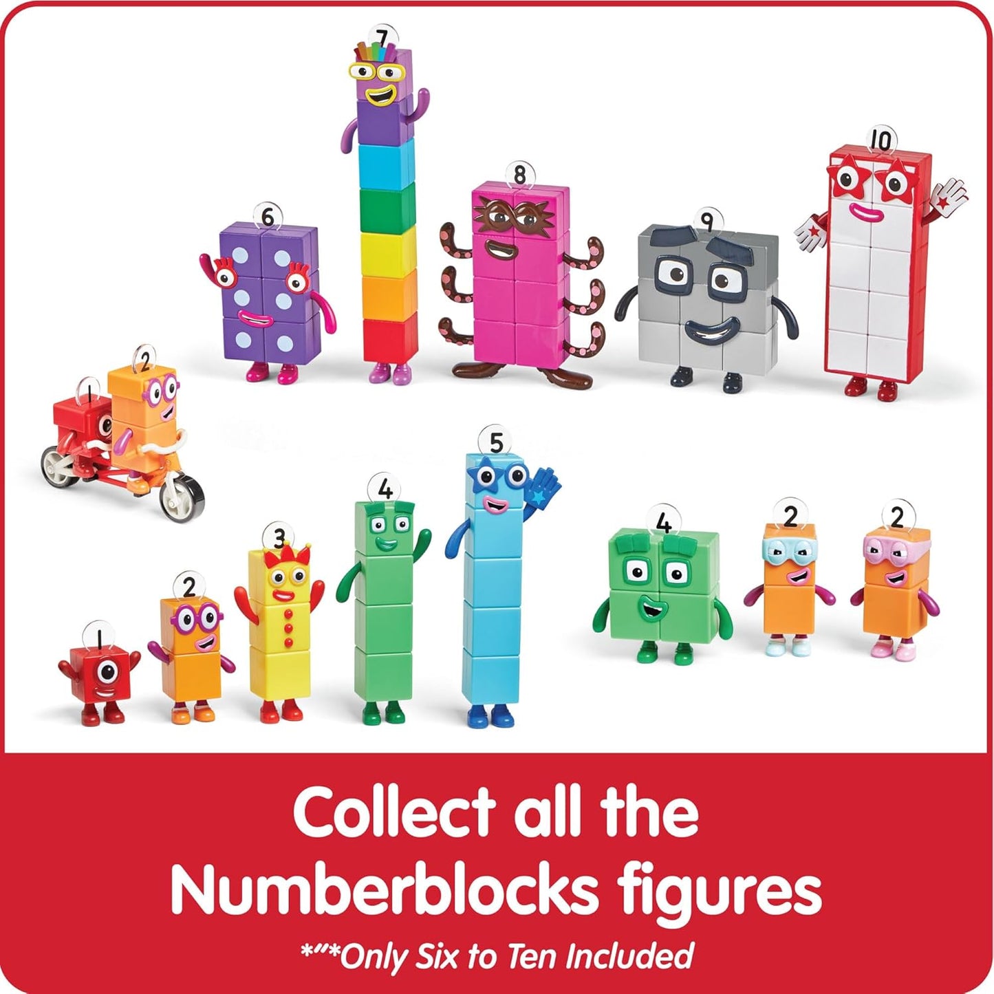 hand2mind Numberblocks Friends Six to Ten, Action Figure Set, Toy Figures & Playsets, Small Figurines for Kids, Counting Blocks, Numbers for Toddlers, Math Toys, Kids Birthday Gifts