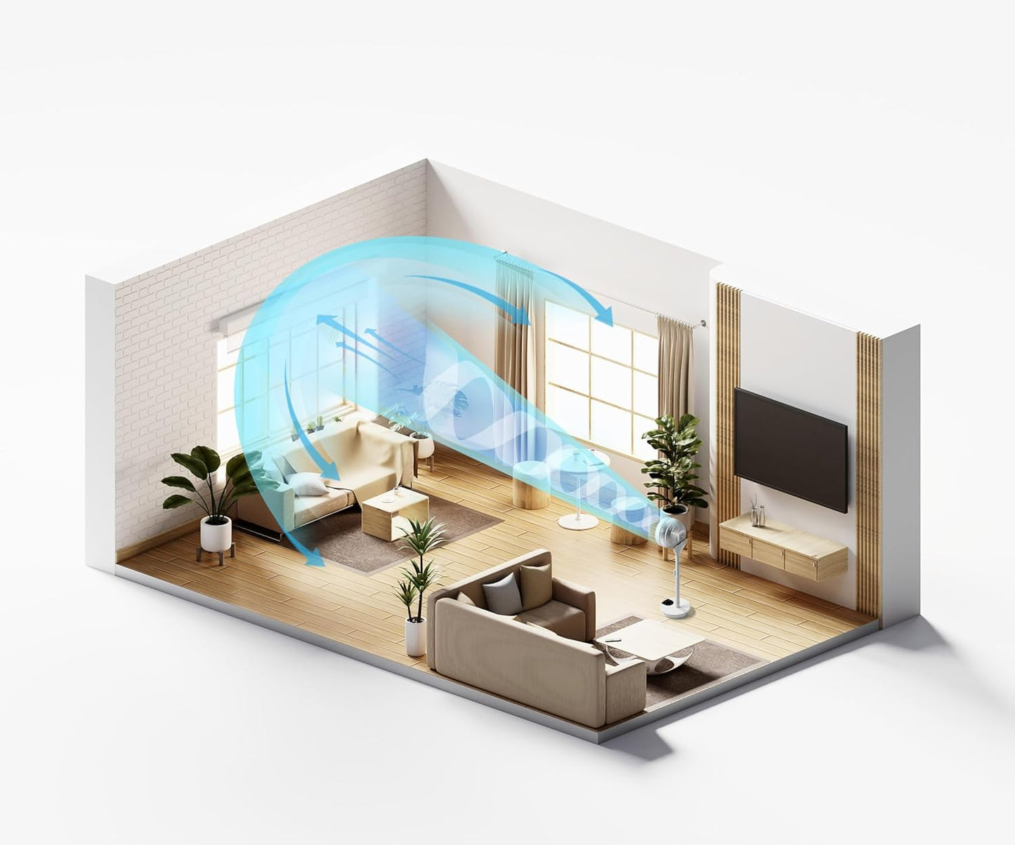 WOOZOO Fan, Pedestal Standing Fan with Remote, 360 Oscillating Fan, 12 Speeds - Retail $115