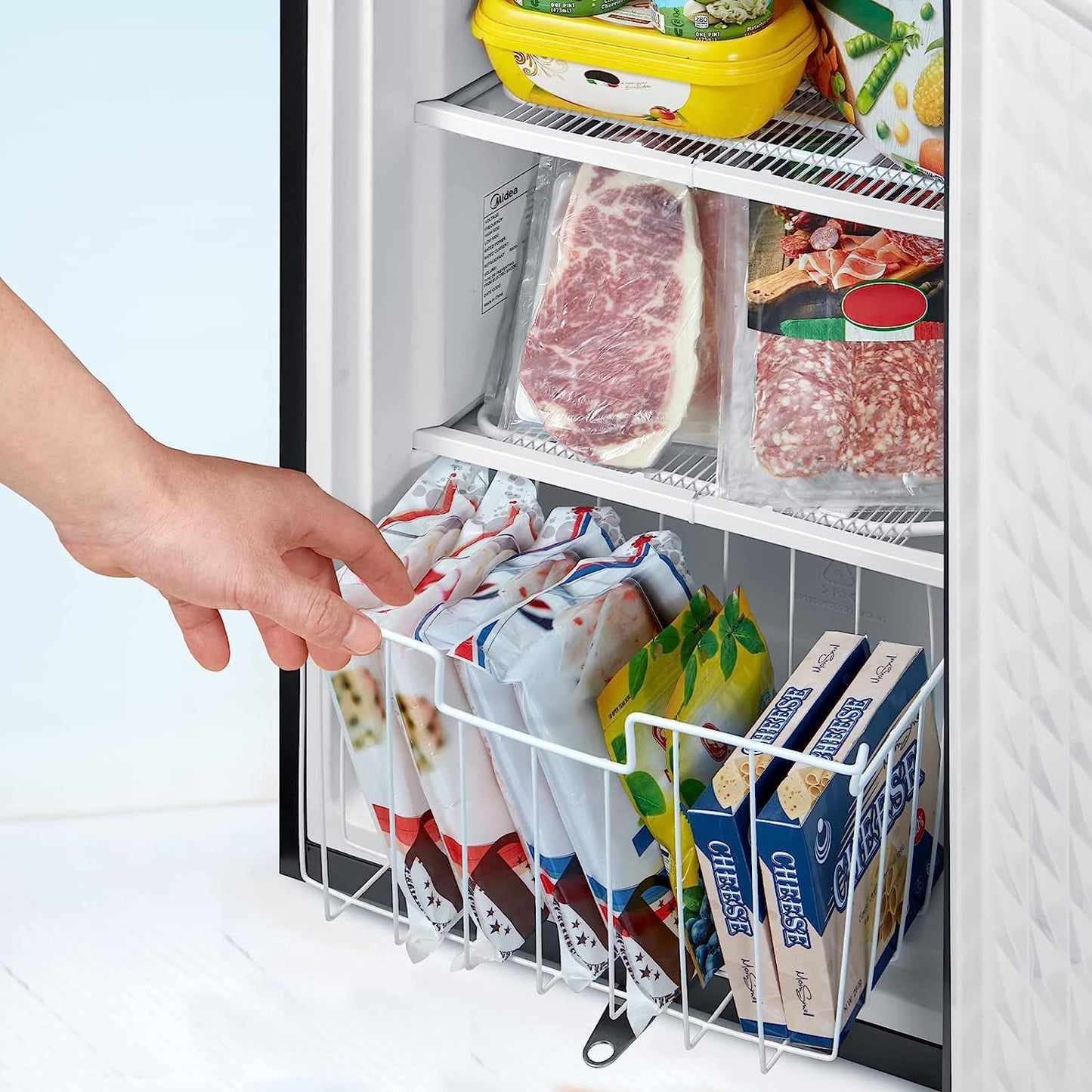 NEW - Midea MRU03M2ABB Upright Freezer Large Black, 3.0 Cubic Feet - Retail $224