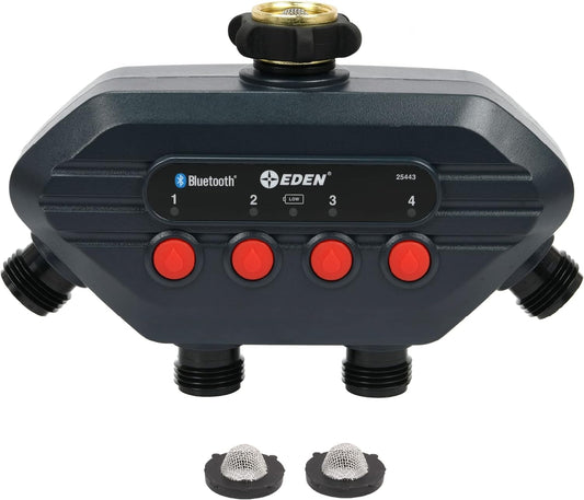 NEW - Eden 93443 4-Zone Bluetooth Water Timer |, Stainless Steel Washers - Retail $78