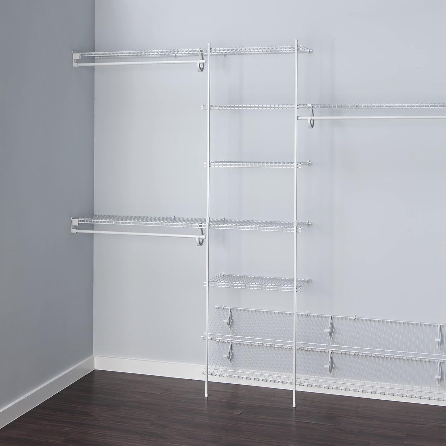ClosetMaid - SuperSlide 5'-8',  12.9" x 96" x 86.3" Wire Steel Closet System Kit - Retail $129