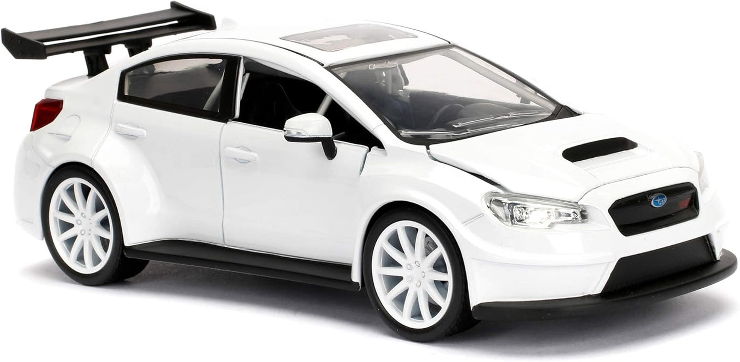 Jada Toys Fast & Furious 1:24 Mr. Little Nobody's Subaru WRX STI Die-cast Car, toys for kids and adults, White (98296)