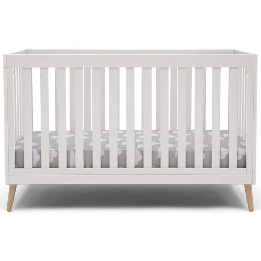 NEW in BOX - Delta Children Essex 4-in-1 Convertible Baby Crib, Bianca White with Natural Legs - Retail $174