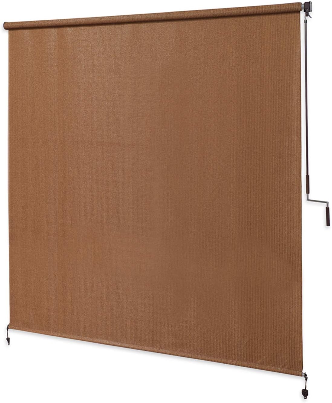 NEW - Coolaroo Exterior Roller Shade, Cordless Roller Shade with 90% UV Protection, No Valance, (6' W X 6' L), Mocha - Retail $75
