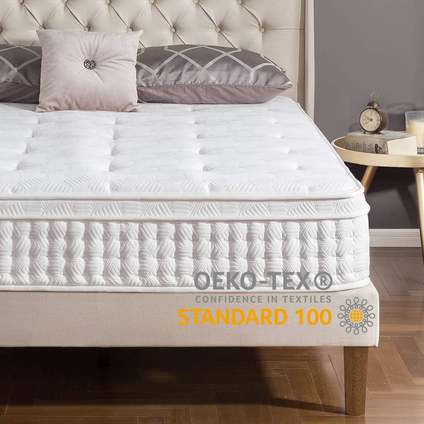NEW - ZINUS QUEEN 12 Inch Euro Top Pocket Spring Hybrid Mattress, Pressure Relief, Pocket Innersprings for Motion Isolation - Retail $385