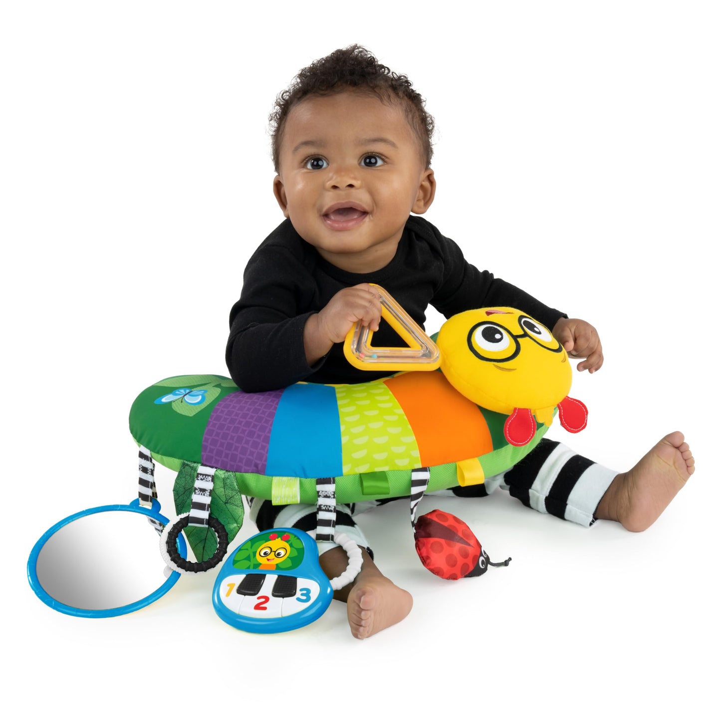 Baby Einstein Cal-a-Pillow Tummy Time Pillow, Multisensory Activity Toys, Sitting Up Play, Cal the Caterpillar, Ages 0+ Months