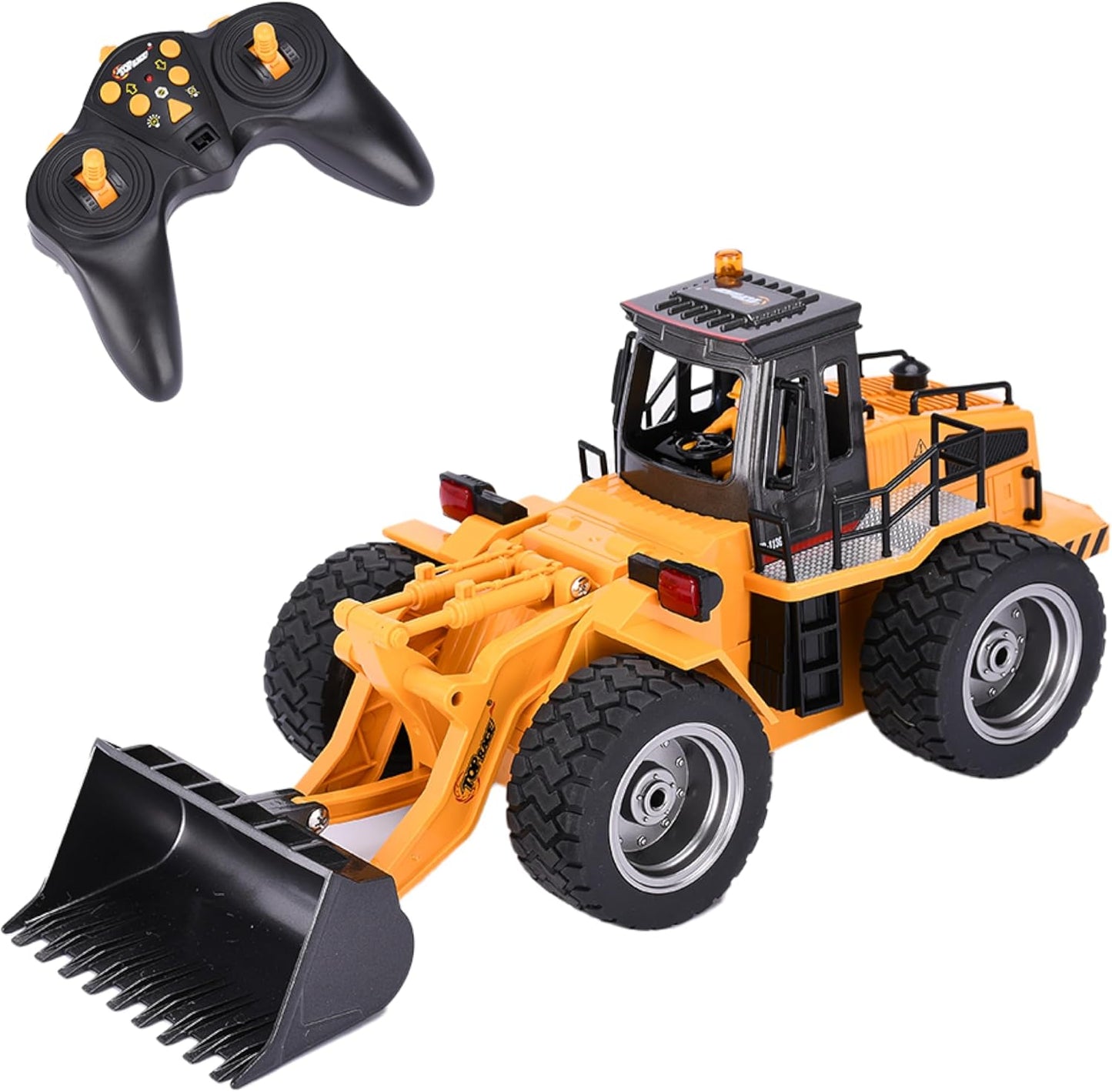 Top Race 6 Channel Full Functional Front Loader RC Remote Control Construction Toy Tractor Lights & Sounds 2.4Ghz Remote Control Tractor Toys Remote Control Bulldozer RC Construction Vehicles Boy Toys - Retail $32