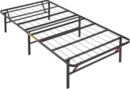 NEW - Amazon Basics Foldable Metal Platform Bed Frame with Tool Free Setup, 14 Inches High, Sturdy Steel Frame, No Box Spring Needed, Twin XL, Black - Retail $102