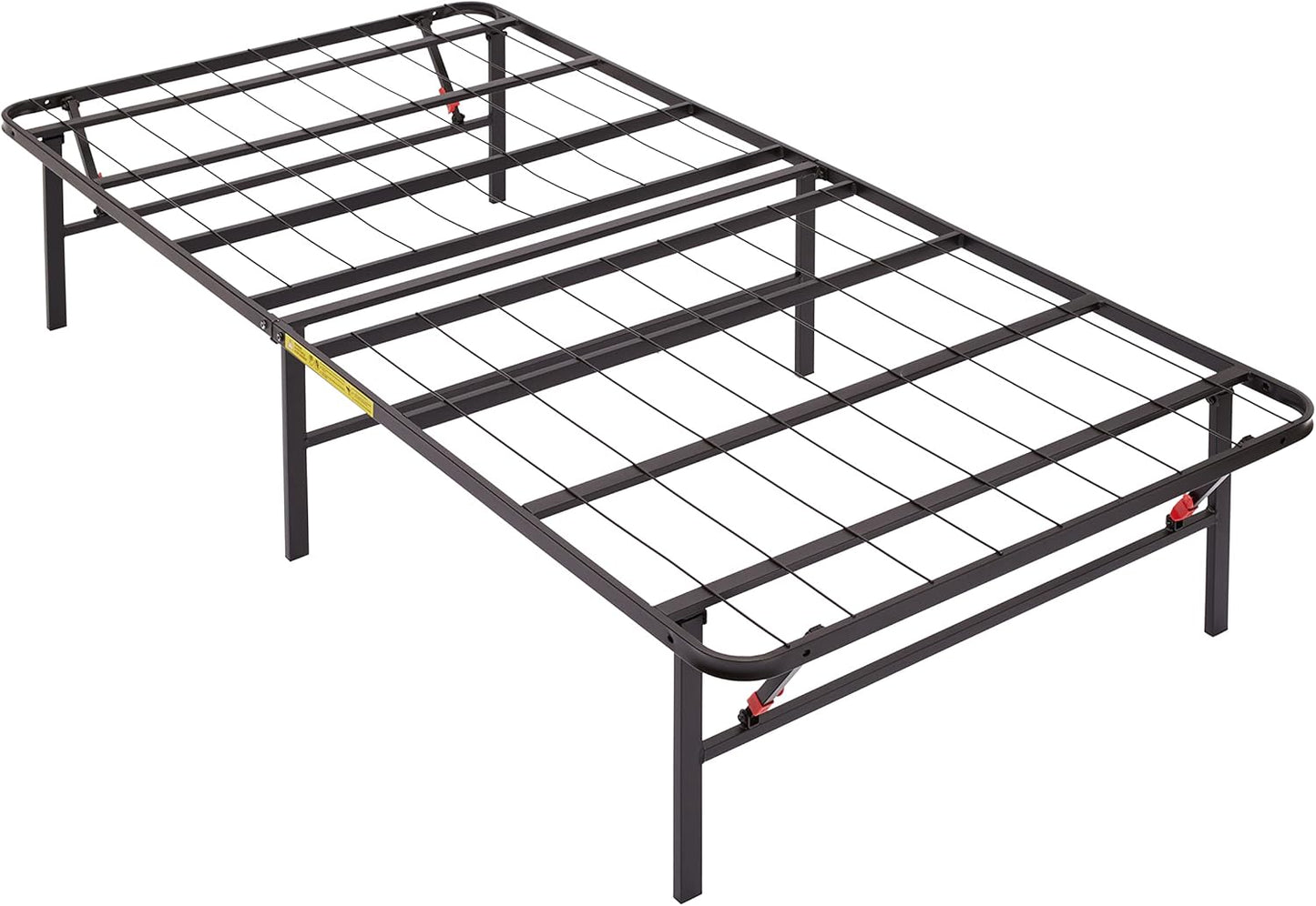NEW - Amazon Basics Foldable Metal Platform Bed Frame with Tool Free Setup, 14 Inches High, Sturdy Steel Frame, No Box Spring Needed, Twin XL, Black - Retail $102