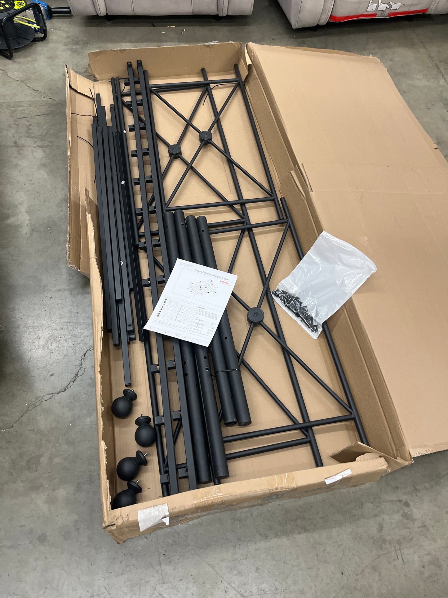 VECELO Classic Metal TWIN Daybed Frame Multifunctional Mattress Foundation/Bed Sofa with Headboard, Twin, Black