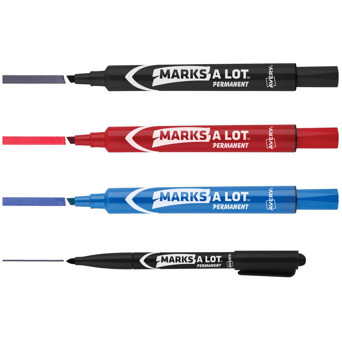 Avery Marks-A-Lot Permanent Marker, Chisel Tip, Assorted Colors, 27-count - Retail $12