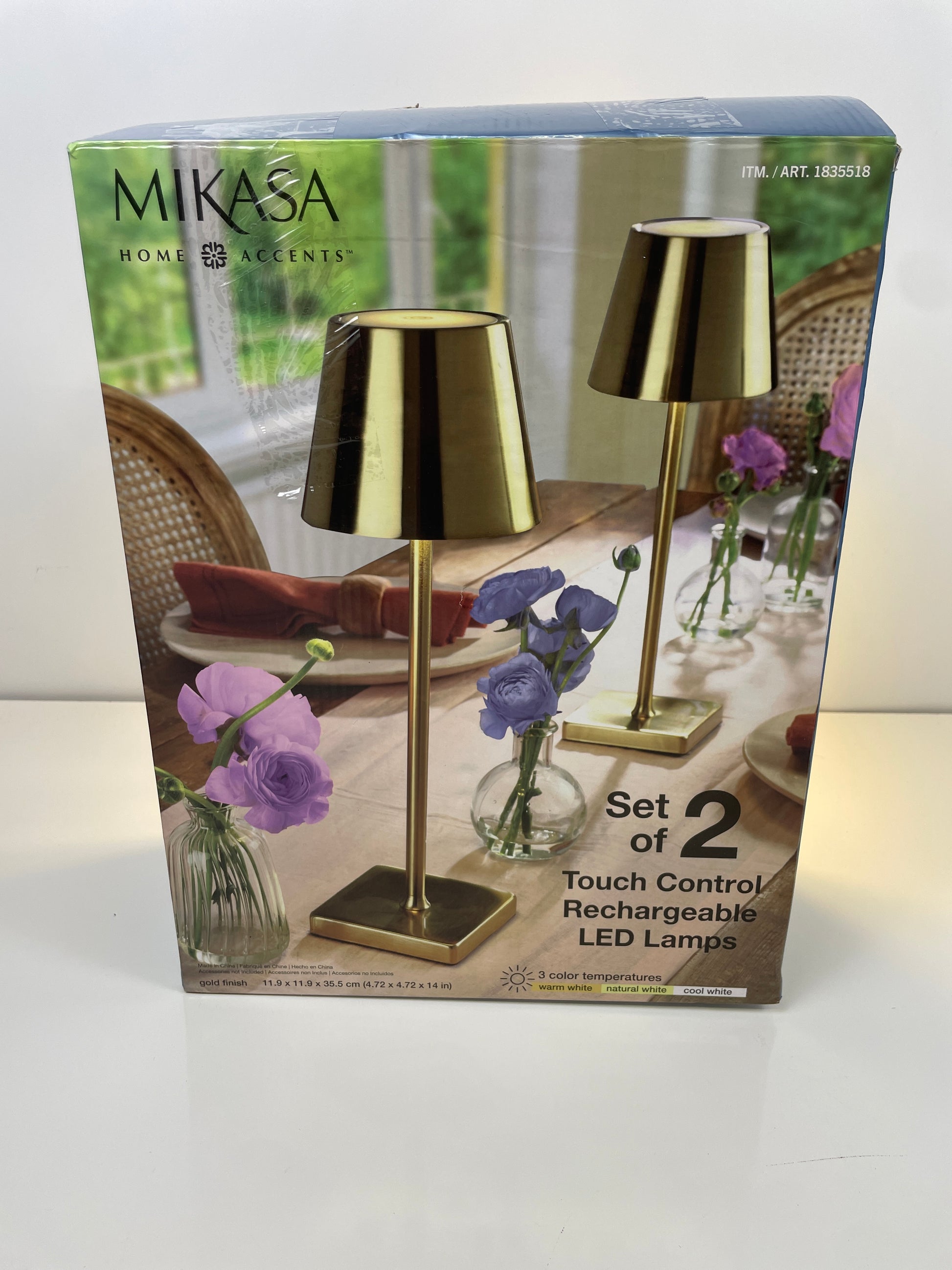 Mikasa Rechargeable LED Lamps, 2 Pack - Retail $39