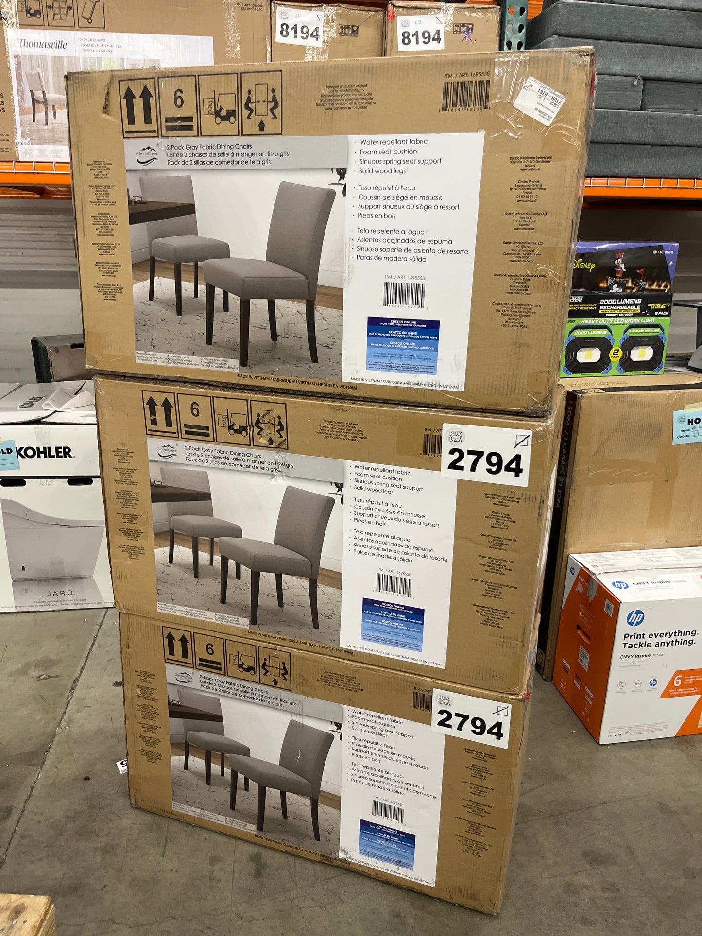 NEW - Costco - Denning Fabric Dining Chair, 6-pack - Retail $525