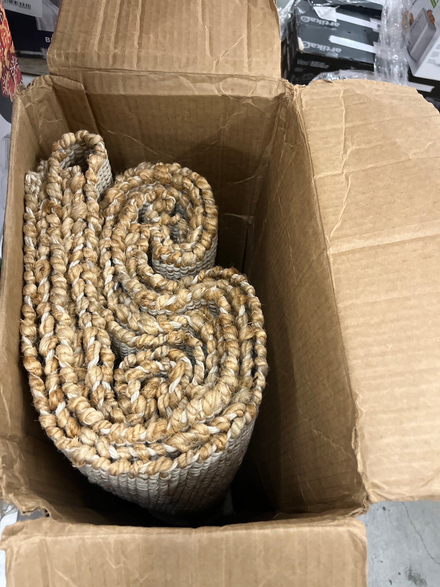 nuLOOM 8x10 Elfriede Jute & Cotton Hand Woven Area Rug, Natural, Solid Rustic Farmhouse Style, Weaved Design, Natural Fiber, For Bedroom, Living Room, Dining Room, Hallway, Office, Entryway - Retail $180