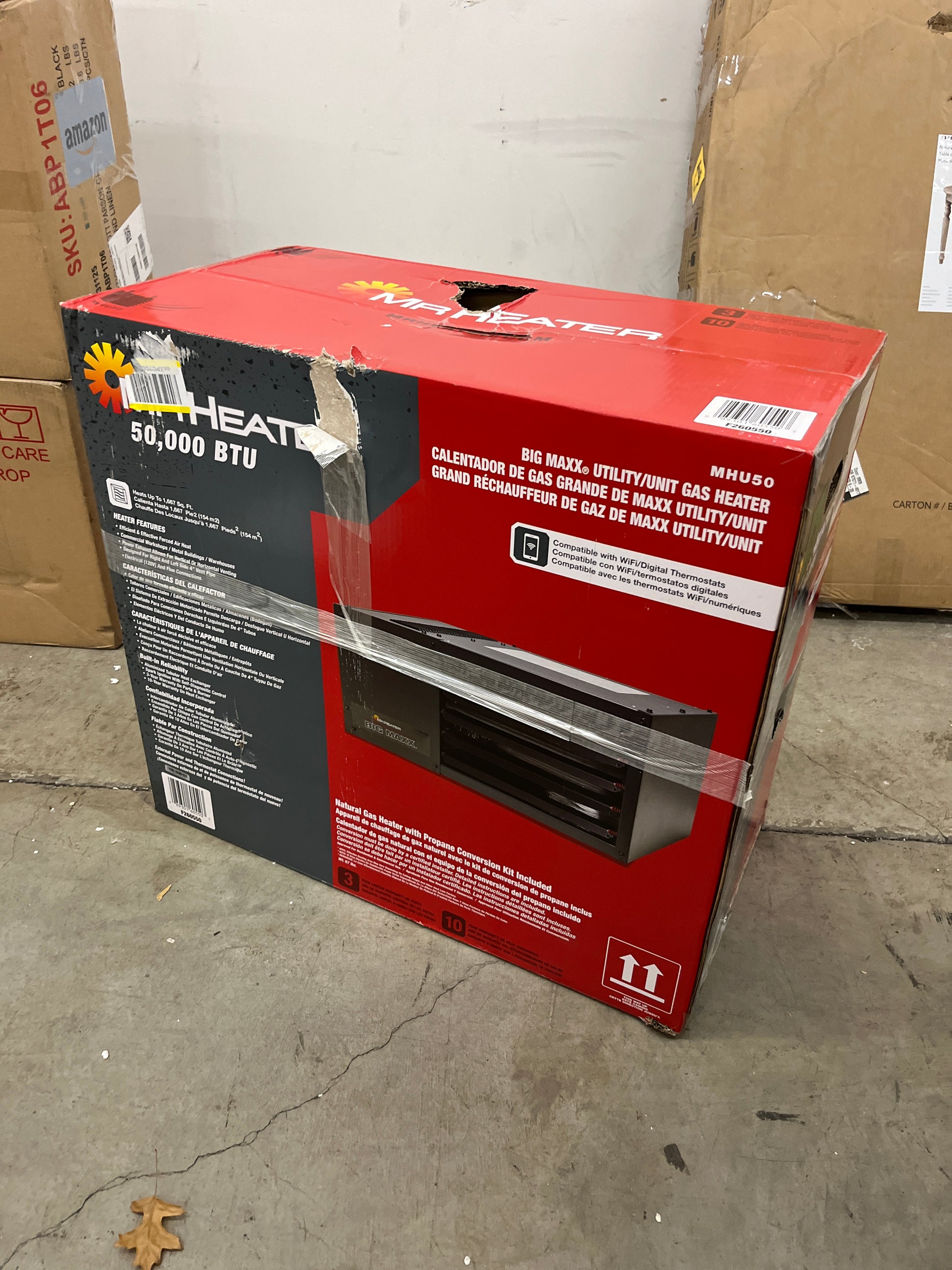 Mr. Heater F260550 Big Maxx MHU50NG Natural Gas Unit Heater,Black - Retail $426