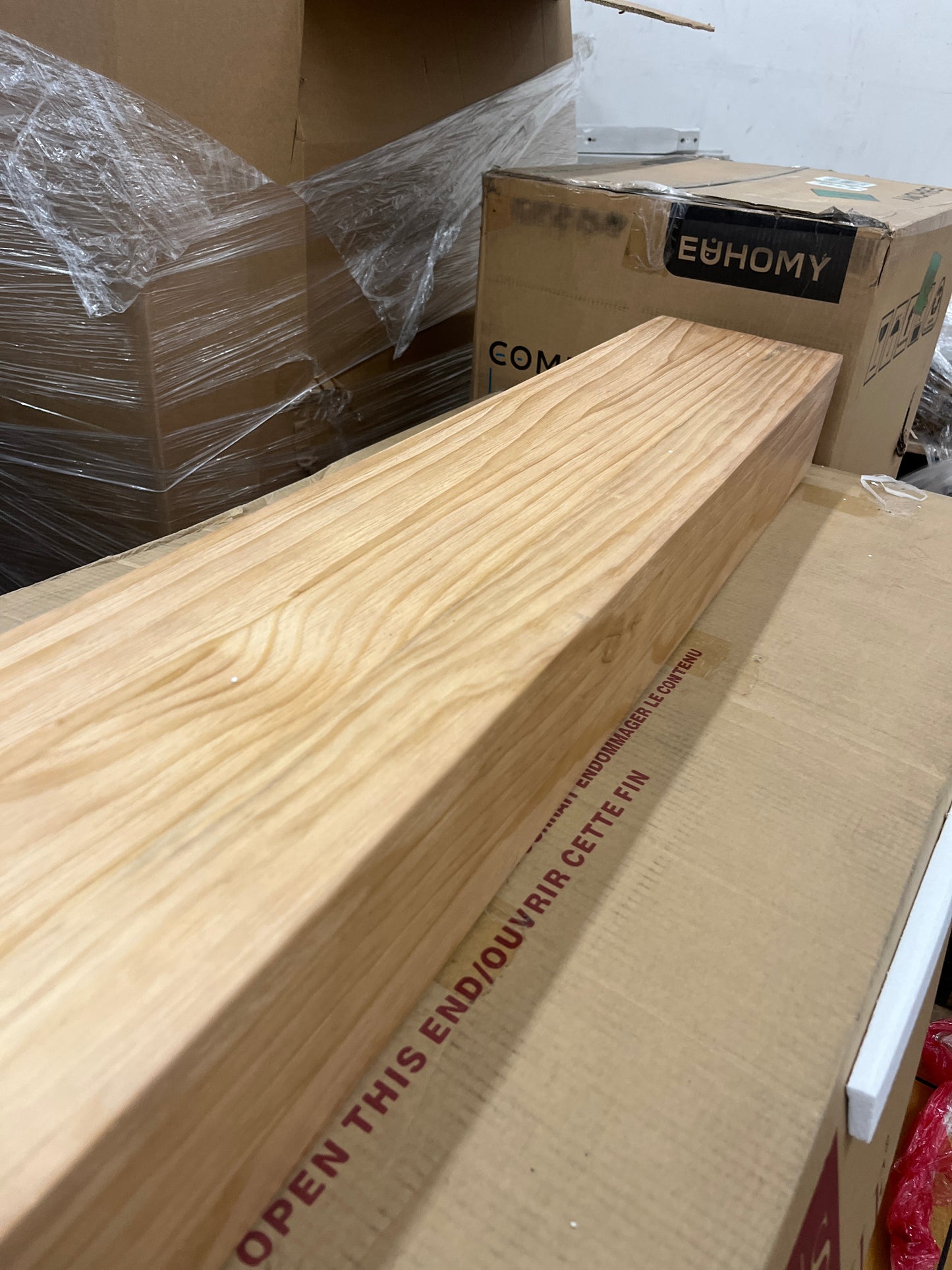 ROOMTEC Fireplace Mantel,60" Wood Floating Fireplace Shelves,Wall Mounted Wooden Display Shelving,Handcrafted Wood Brack,Natural Mantels Over Fireplace | 60" x 8" x 5"-Aged Oak - Retail $117