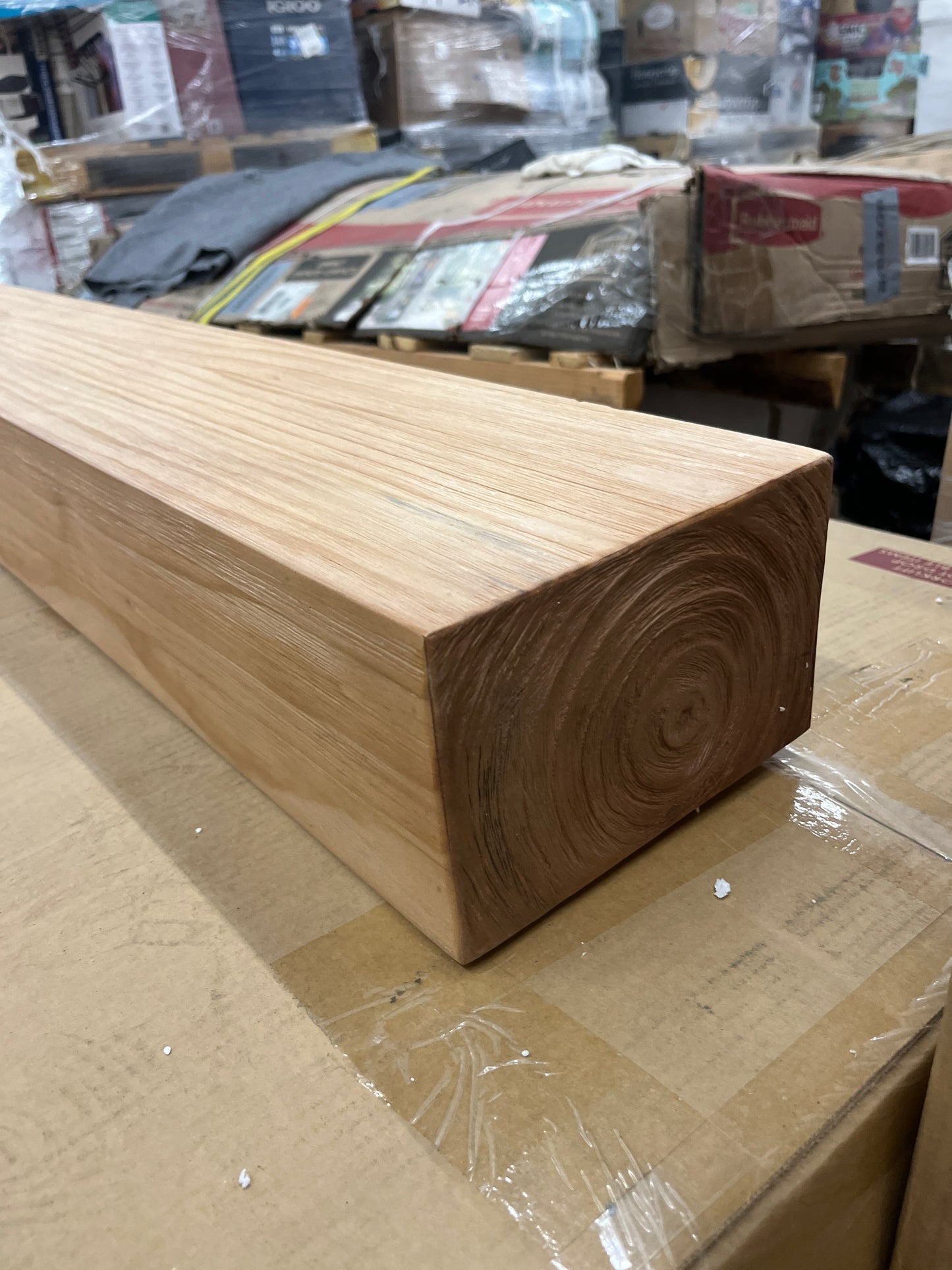 ROOMTEC Fireplace Mantel,60" Wood Floating Fireplace Shelves,Wall Mounted Wooden Display Shelving,Handcrafted Wood Brack,Natural Mantels Over Fireplace | 60" x 8" x 5"-Aged Oak - Retail $117