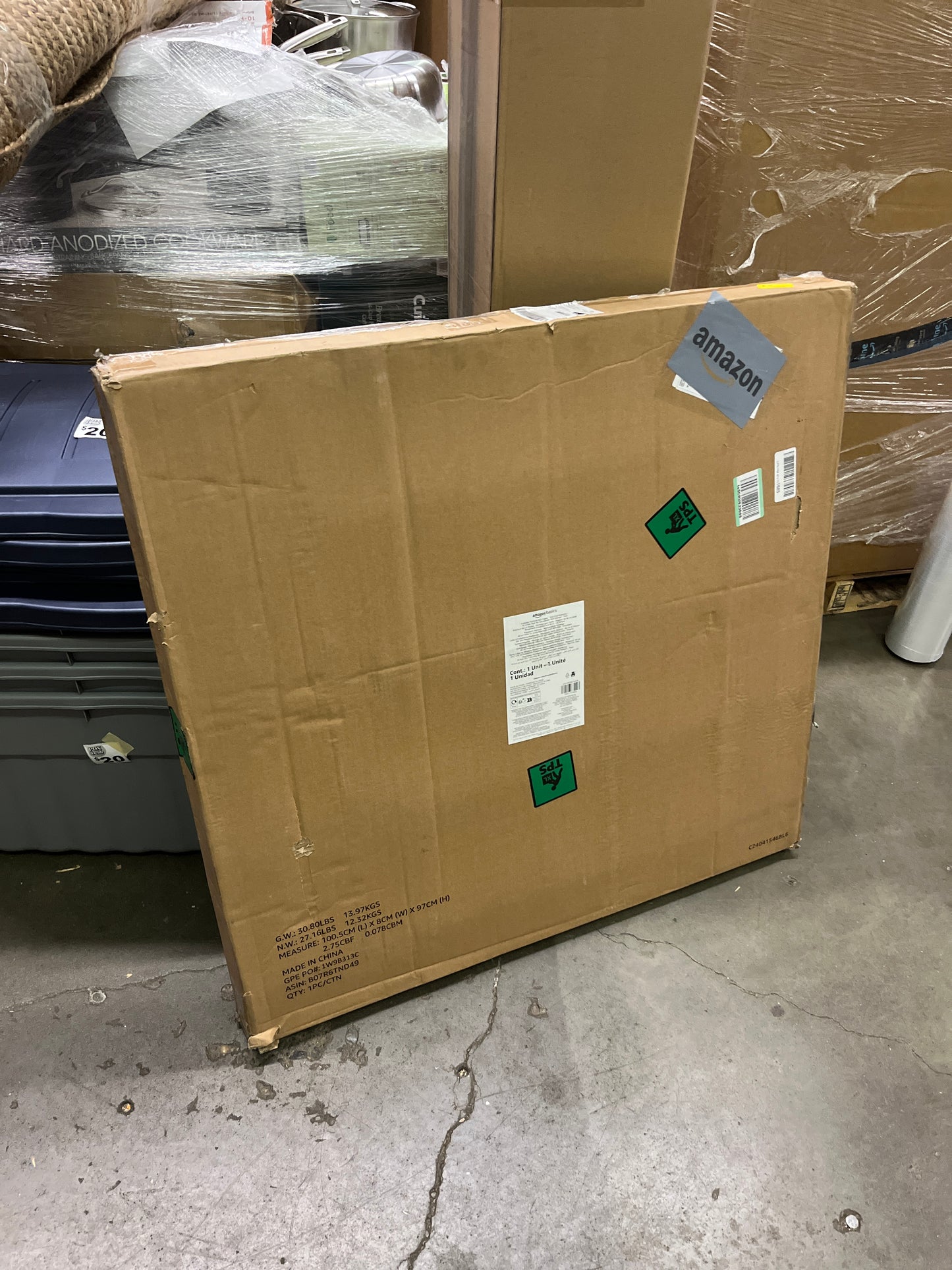 Amazon Basics Foldable Metal Platform Bed Frame with Tool Free Setup, 18 Inches High, Sturdy Steel Frame, No Box Spring Needed, Twin, Black - Retail $58