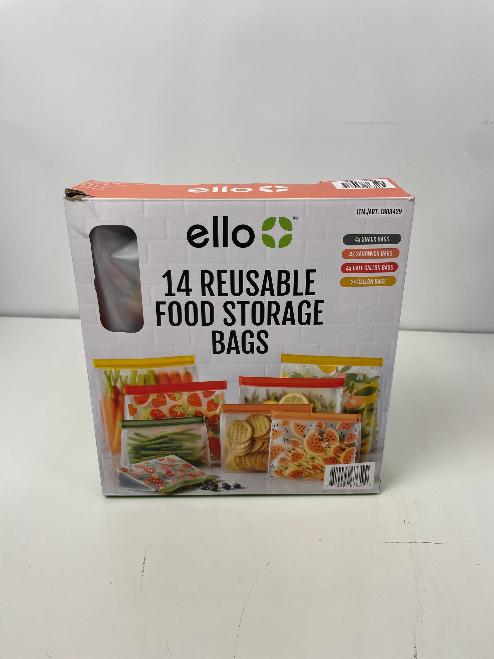 Ello Reusable Food Storage Bags, 14-piece - Retail $13