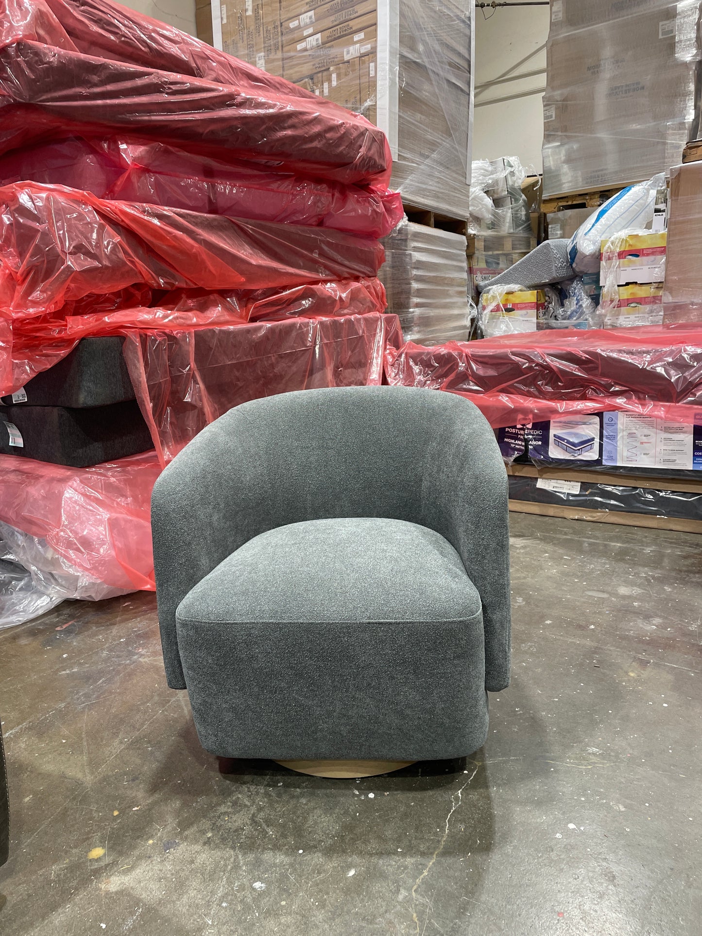 Henredon Murphy Swivel Boucle Chair, Gray