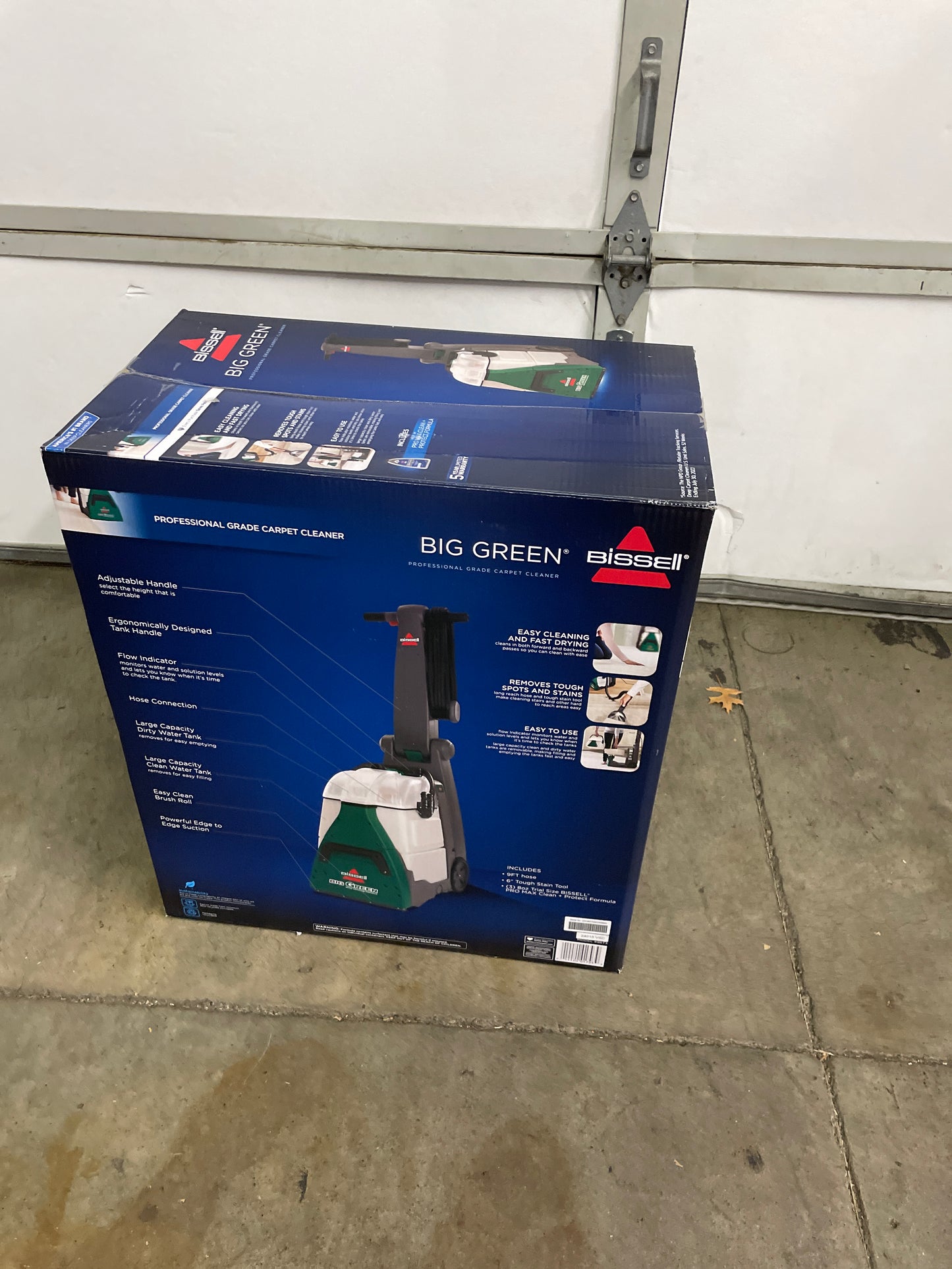 BISSELLÂ® Big GreenÂ® Professional Carpet Cleaner with XL DirtLifter PowerBrush, 9-inch Long Reach Hose, 6-inch Tough Stain Tool, Includes BISSELL PRO MAX Formula with Stain Protect Technology - Retail $411