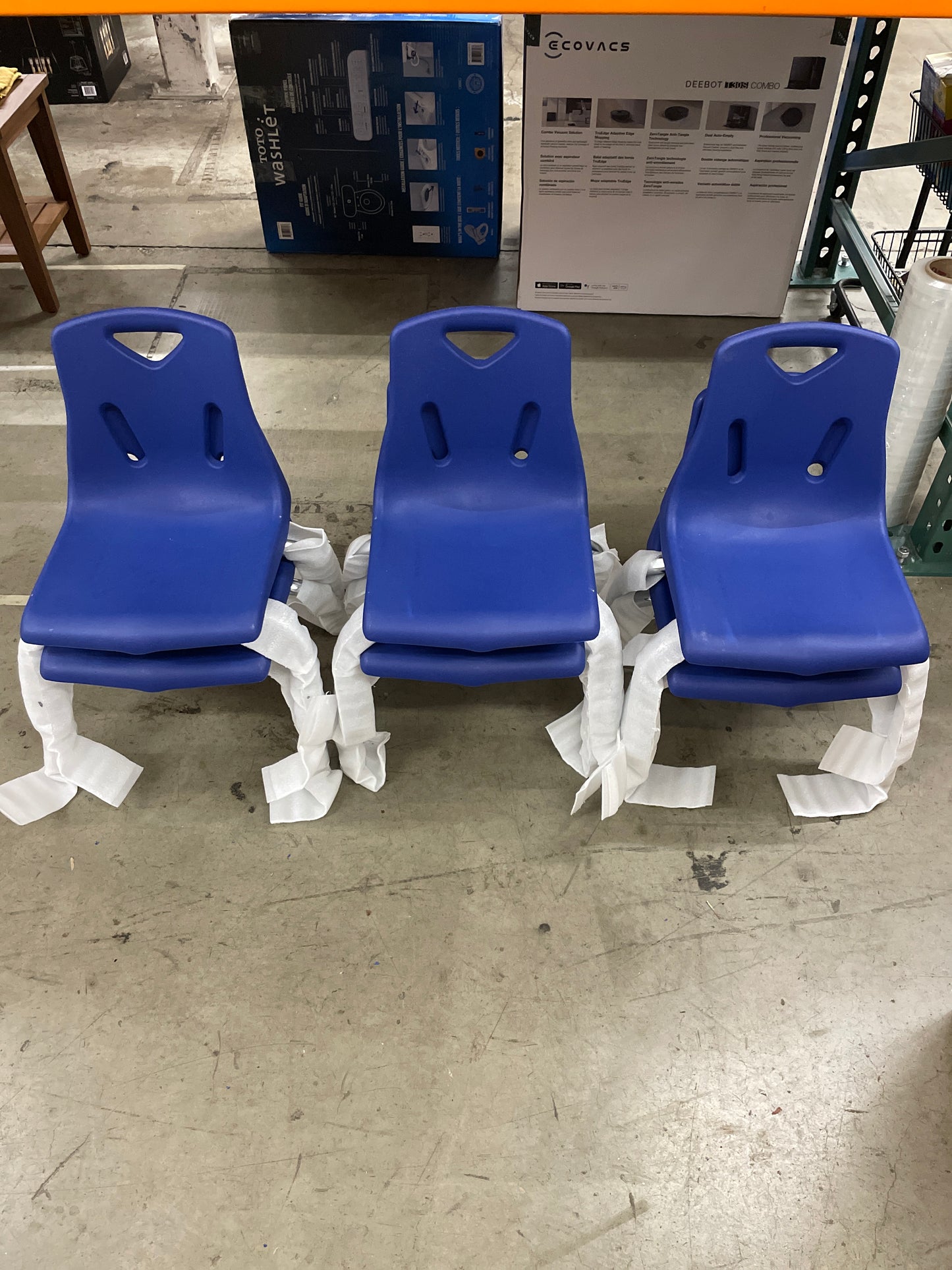 Jonti-Craft Berries 8140JC6003 Stacking Chairs with Chrome-Plated Legs, 10" Height, Blue, Pack of 6 - Retail $374