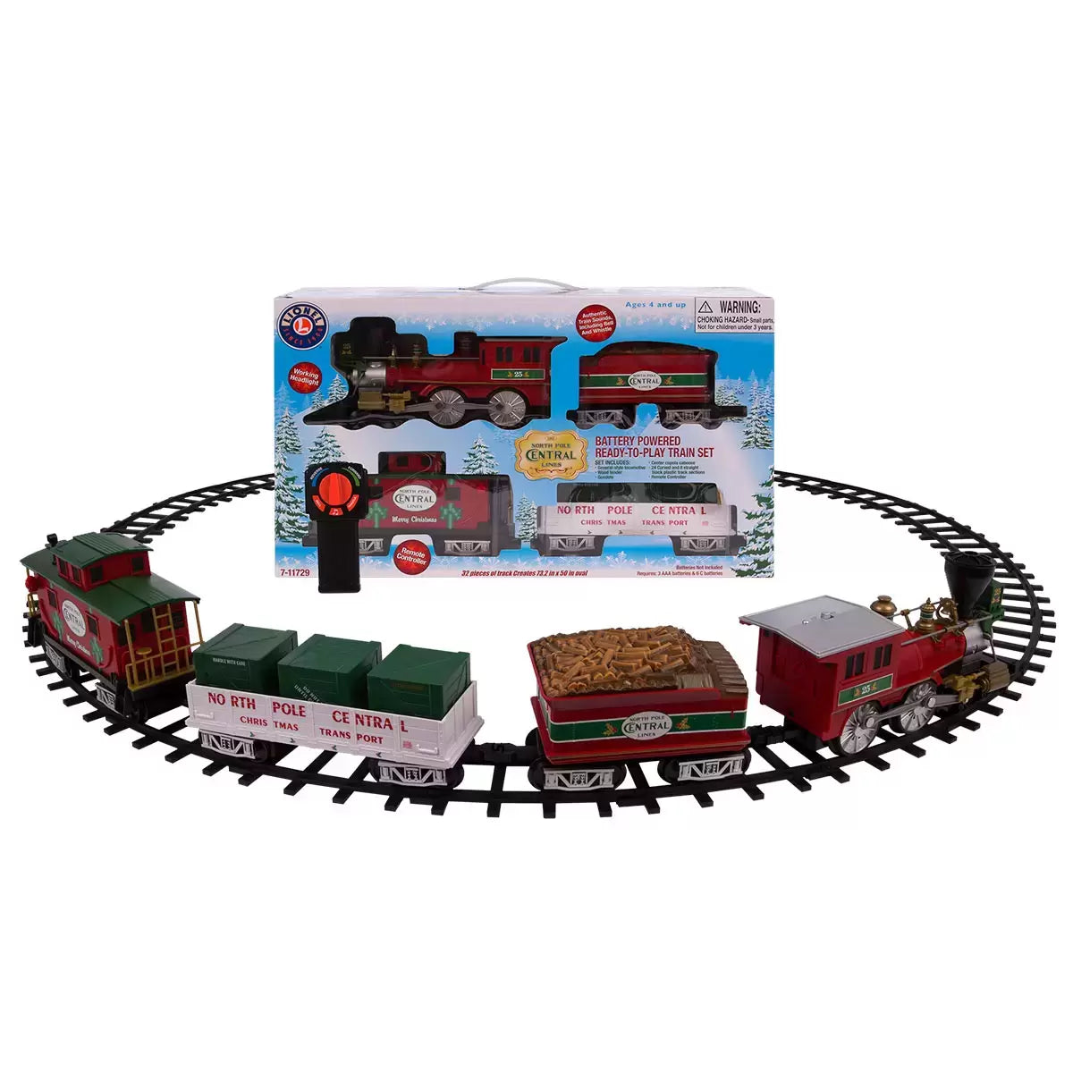 North Pole Central Christmas Tree Train Set - Retail $59