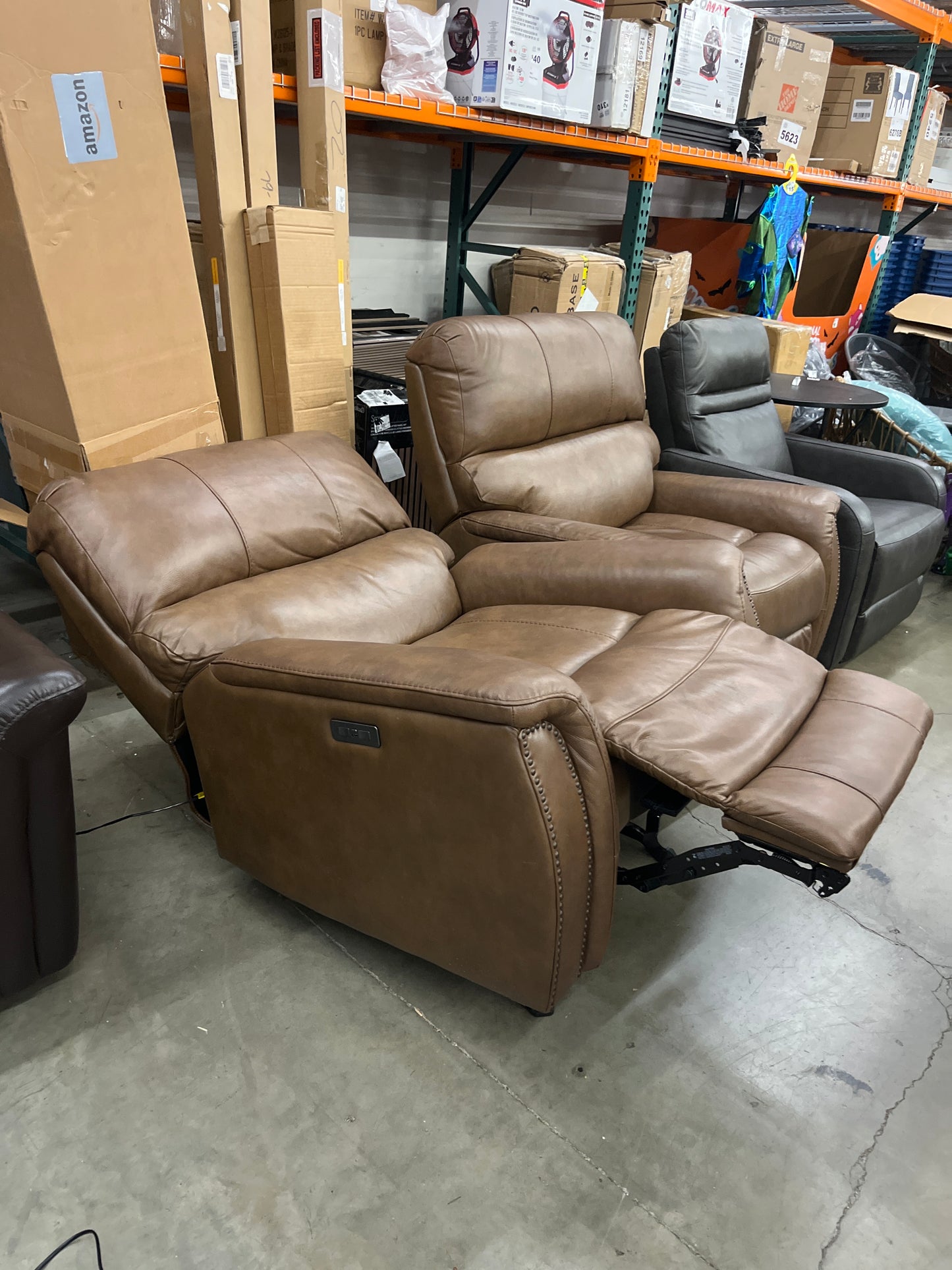 Barcalounger Presley Leather Power Rocker Recliner with Power Headrest