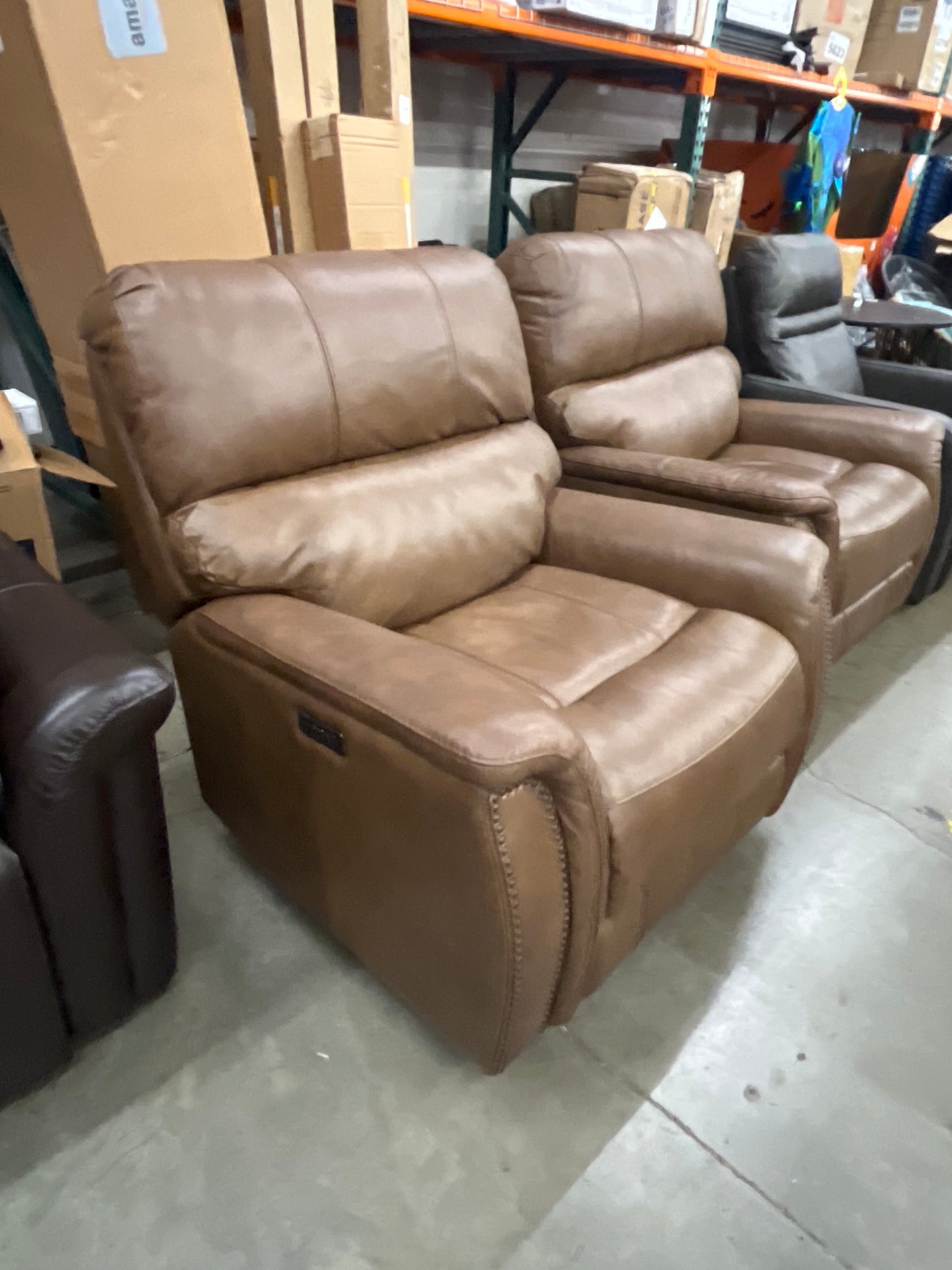 Barcalounger Presley Leather Power Rocker Recliner with Power Headrest