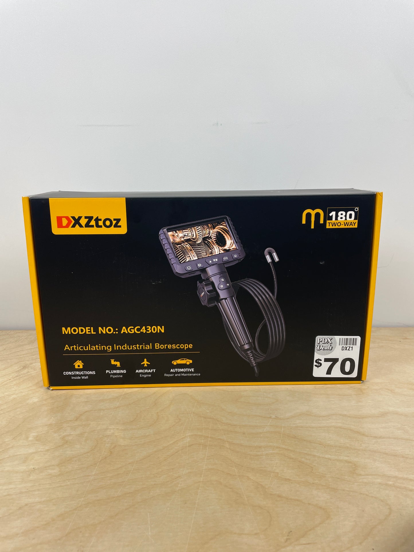 NEW - Two-Way Articulating Borescope, Industrial Endoscope with 0.33in Articulated Snake Camera, Video Inspection Scope with Light for Automotive Aircraft Mechanics- 5.5FT - Retail $110