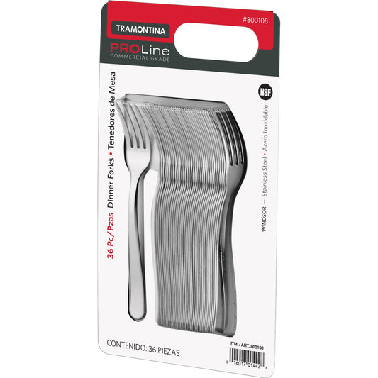 Tramontina ProLine Windsor Dinner Fork, Stainless Steel, 36-count