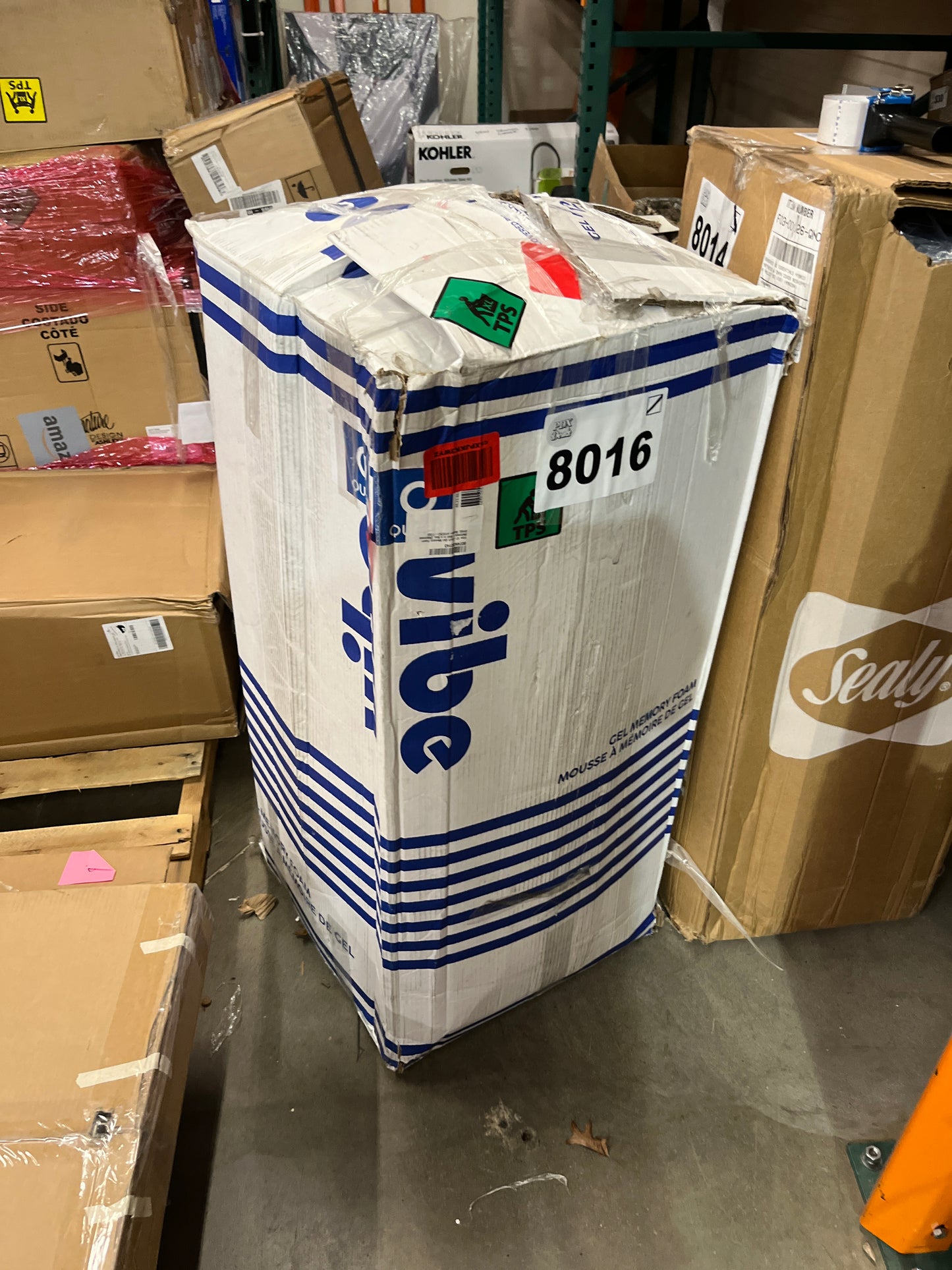 Vibe Gel Memory Foam Mattress, 12-Inch CertiPUR-US Certified Bed-in-a-Box, Queen, White - Retail $599