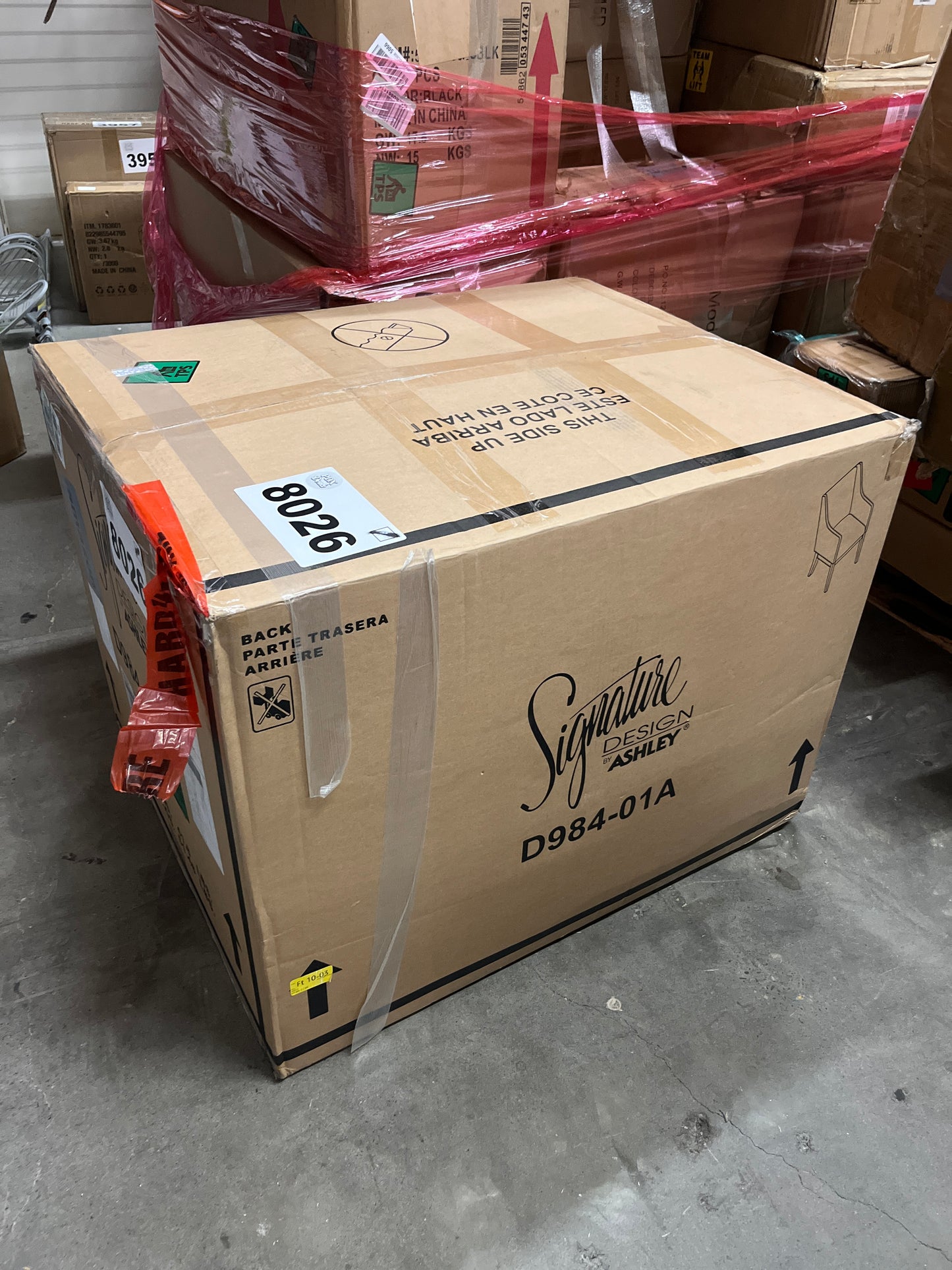 Signature Design by Ashley Burkhaus Traditional Dining Upholstered Arm Chair, 2 Count, Gray & Dark Brown - Retail $376