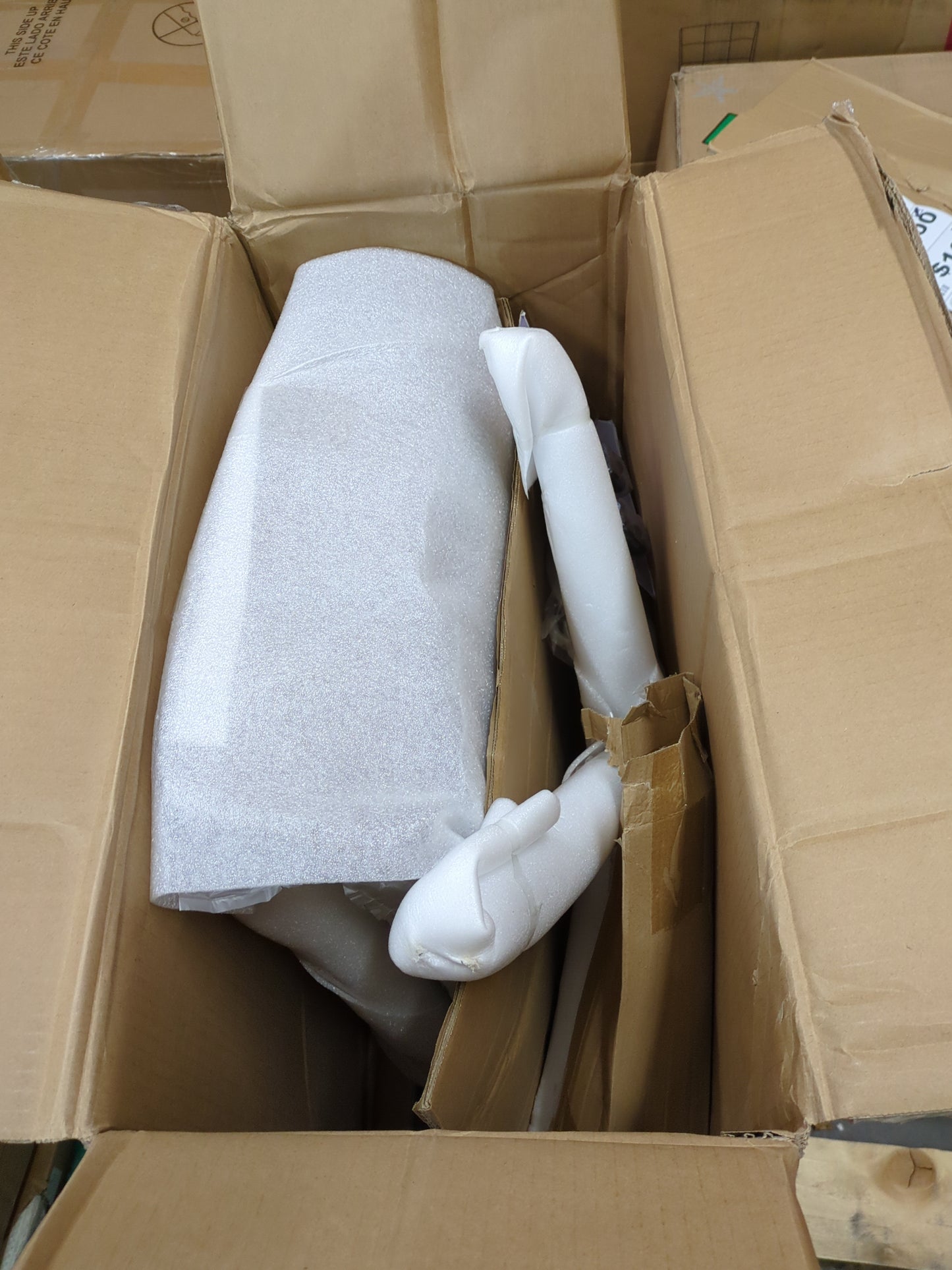 Elle Decor Ophelia Home Office Desk Chair, Mid Century Modern Bentwood Style, Ergonomic Curved Low-Back and Seat, Armless Design, Chrome Swivel Base, Upholstered in Woven Fabric, Light Gray - Retail $179