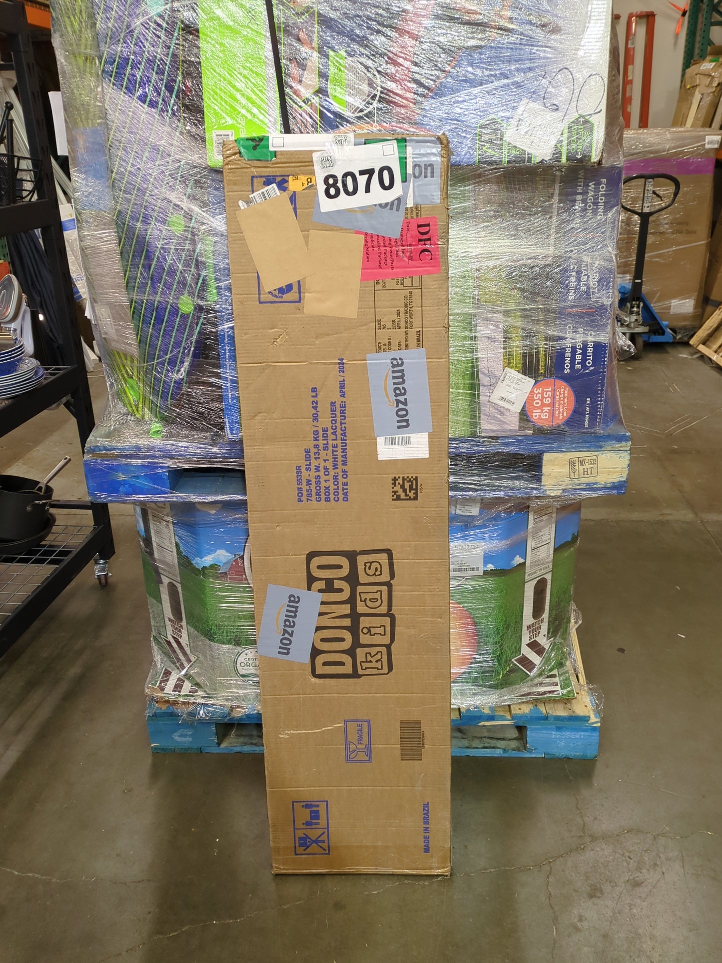 Donco Kids Slide White Lacquer (785-W) - Compatible Low Loft Beds Only - Retail $96