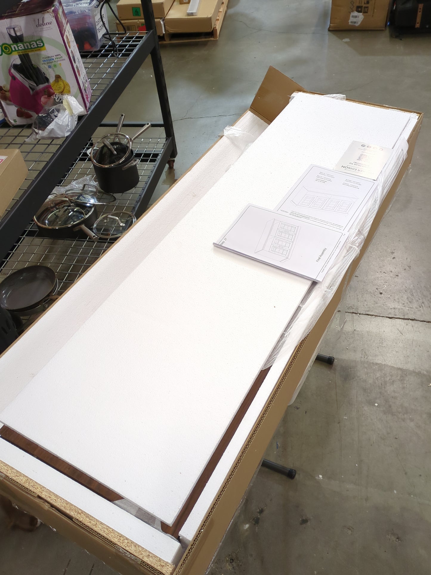 Walker Edison Classic Glass Door Universal TV Stand for TV's up to 64" Flat Screen Living Room Storage Cabinet Doors and Shelves Entertainment Center, 16"D x 58"W x 33"H, Dark Walnut - Retail $330