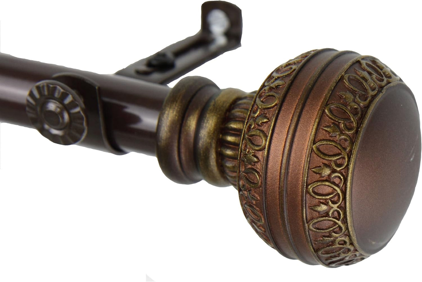 NEW - Rod Desyne 4802-997 Ornament Window Curtain Rod Set, 120 to 170-Inch, Cocoa - Retail $75