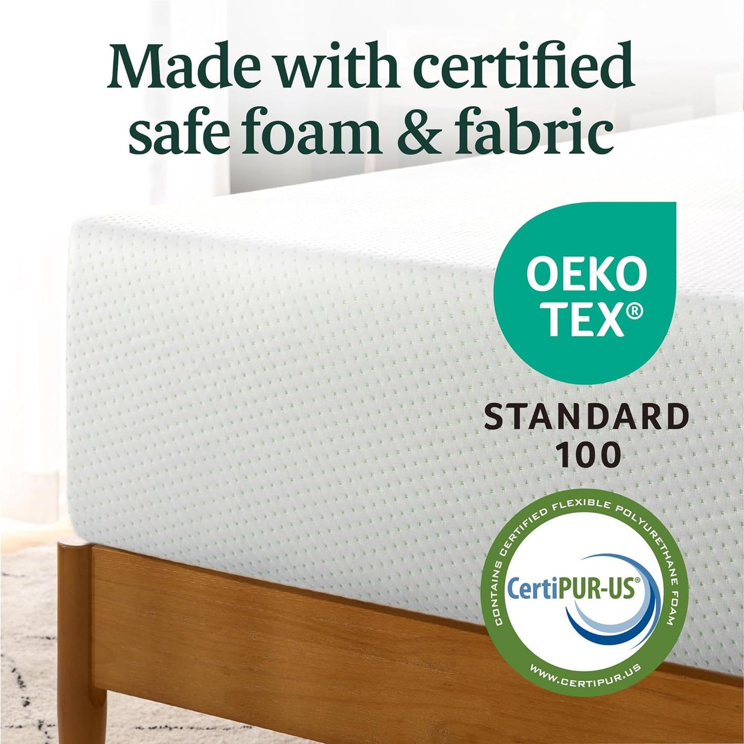 NEW - ZINUS QUEEN 10 Inch Green Tea Memory Foam Mattress [New Version], Queen, Fiberglass free, Medium Firm Feel, Zoned Pressure Relief, Certified Safe Foams & Fabric, Mattress in A Box - Retail $219