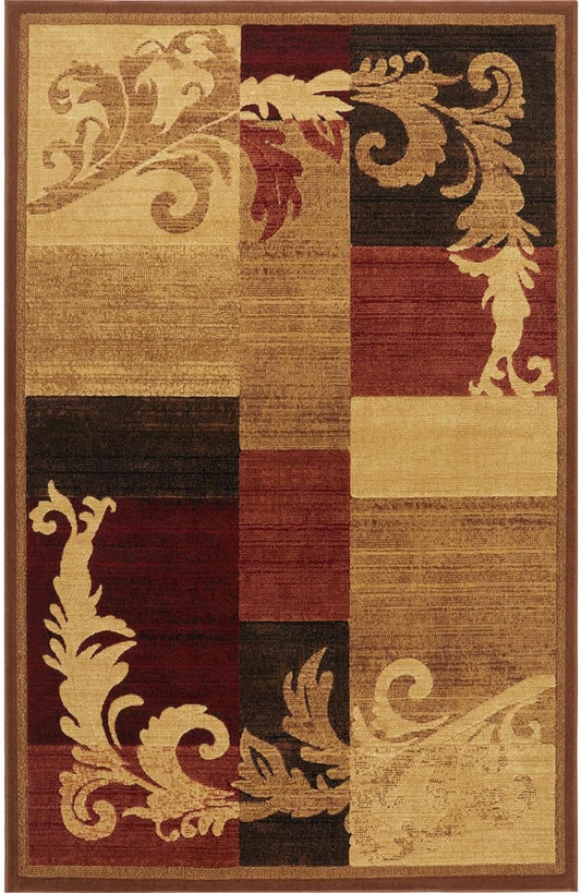 NEW - Home Dynamix Catalina Pierre Contemporary Modern Area Rug 7'10"x10'2" Geometric Brown Red Beige - Retail $135