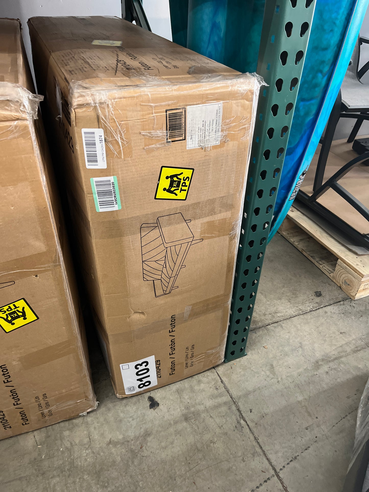 DHP Paxson 79 Inch Futon Sofa Bed, Upholstered Couch Sleeper with Diagonal Tufting, Mid-Century Modern, Gray - Retail $178