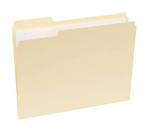 Office Depot® Brand File Folders, 1/3 Cut, Letter Size, 30% Recycled, Manila, Pack Of 100 Folders - Retail $17