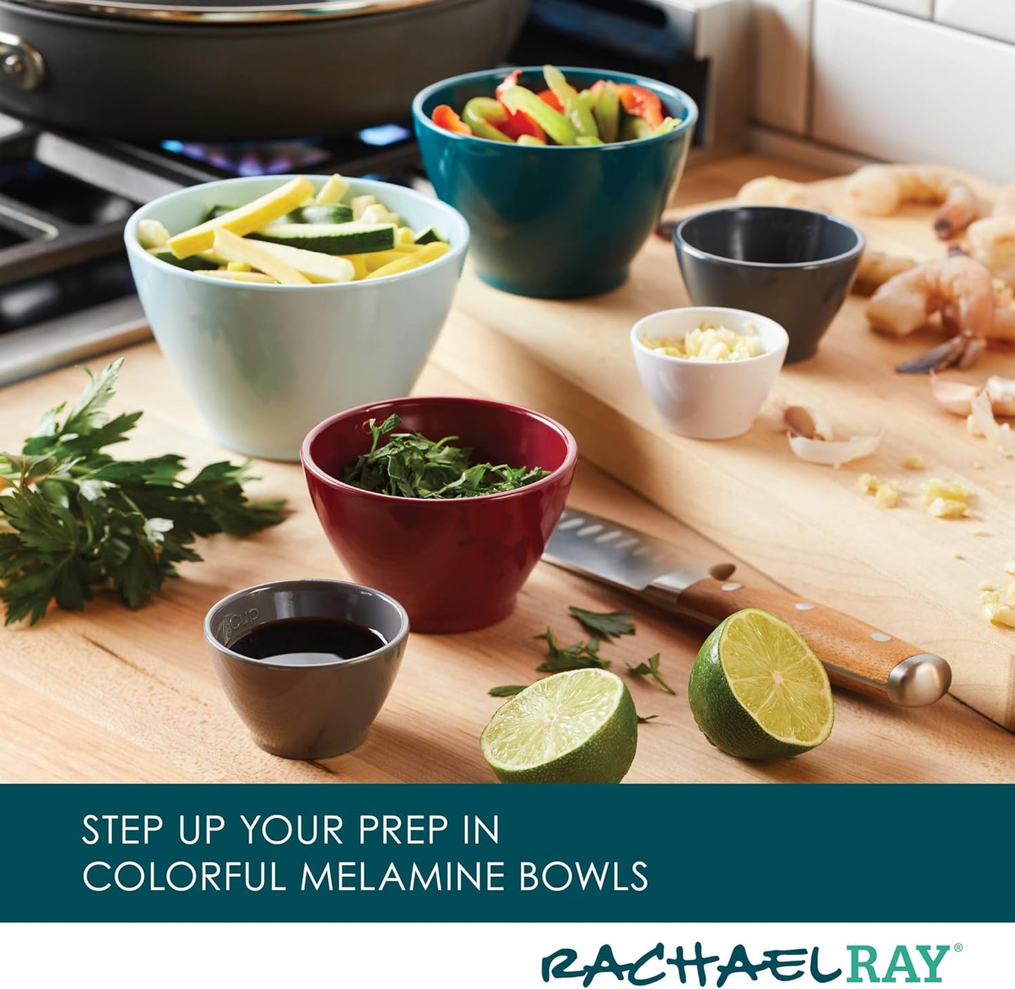 Rachael Ray Tools and Gadgets Nesting/Stackable Measuring Cups Set, 6 Piece - Assorted Colors