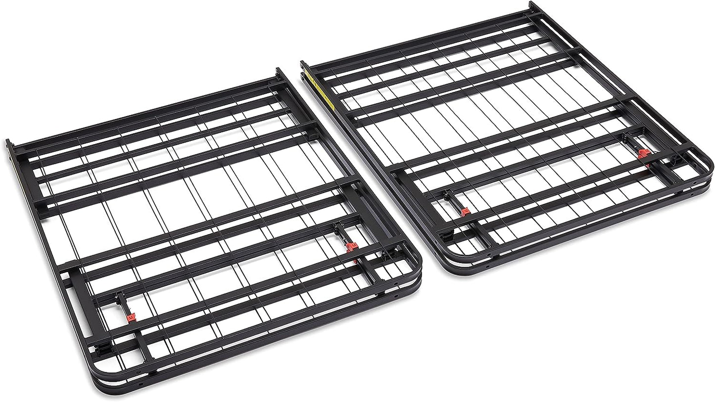 Amazon Basics King Foldable Metal Platform Bed Frame with Tool Free Setup, 14 Inches High, Sturdy Steel Frame, No Box Spring Needed, King, Black - Retail $160