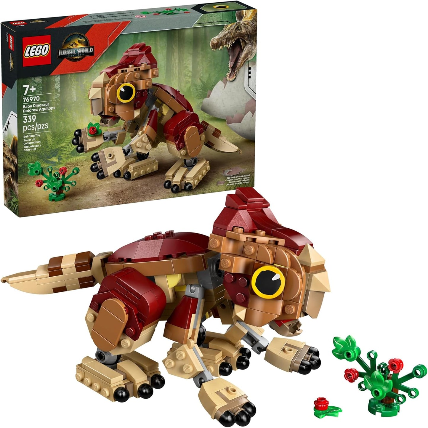 LEGO Jurassic World Baby Dinosaur Dolores: Aquilops Kids Toy - Educational and Learning Toy for Girls & Boys, Ages 7+ - Pretend Play Gift Idea for Birthdays - 76970