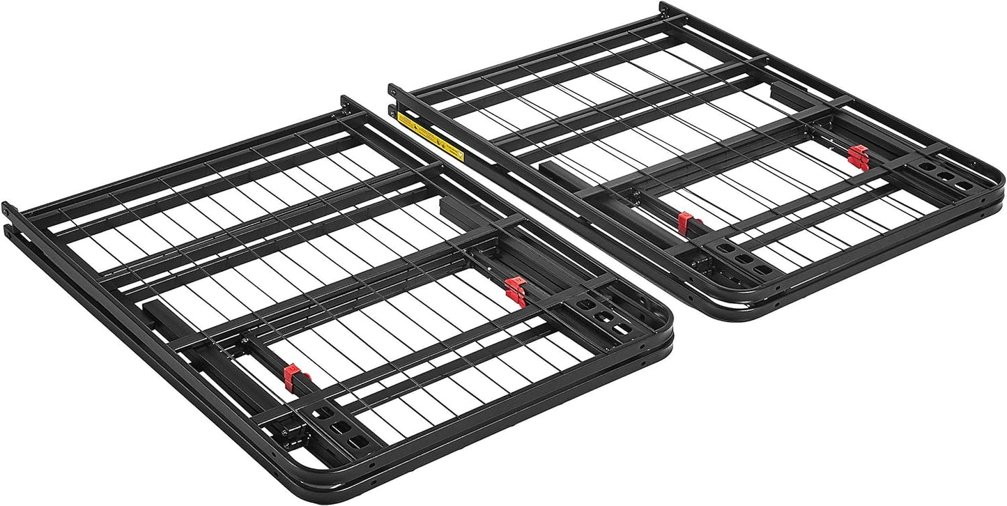 NEW - Amazon Basics QUEEN Foldable Metal Platform Bed Frame with Tool Free Setup, 18 Inches High, Sturdy Steel Frame, No Box Spring Needed, Black - Retail $155