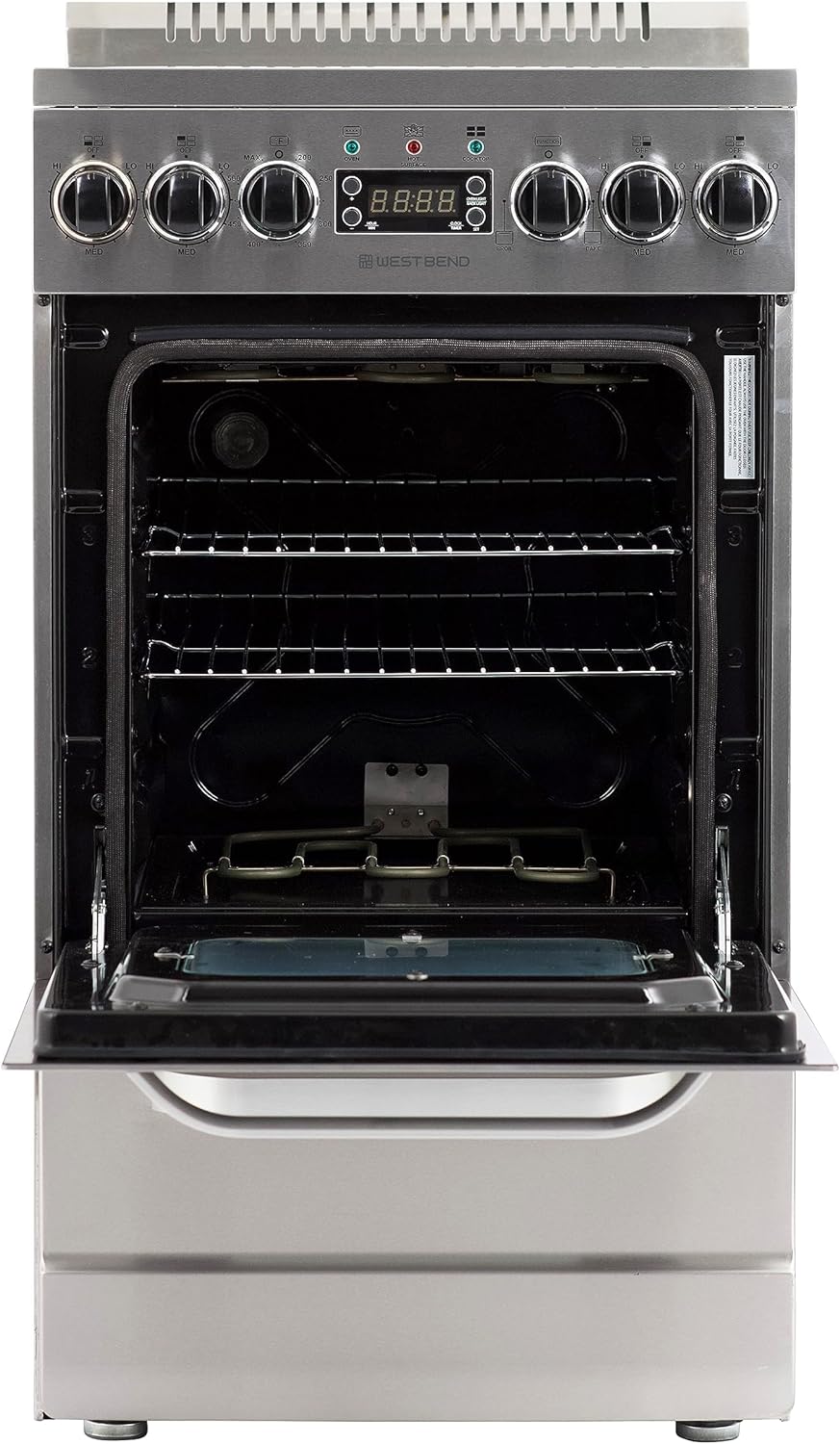 NEW - West Bend WB200ERPSS Electric Range Oven, 20-inch, Metallic - Retail $999