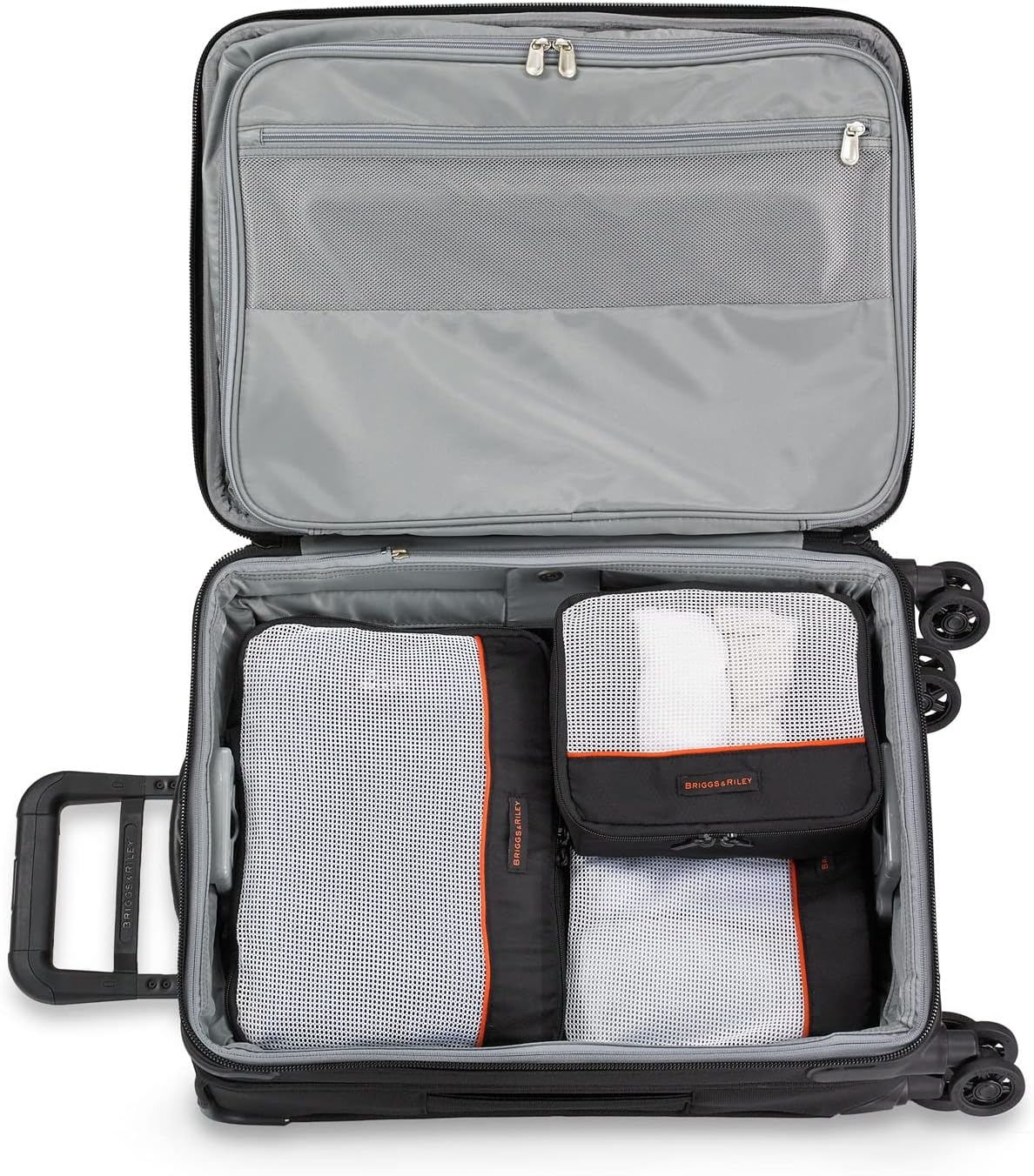 Briggs & Riley 3 Pack Zippered Packing Cubes/Luggage Organizers for Travel, Black, Small