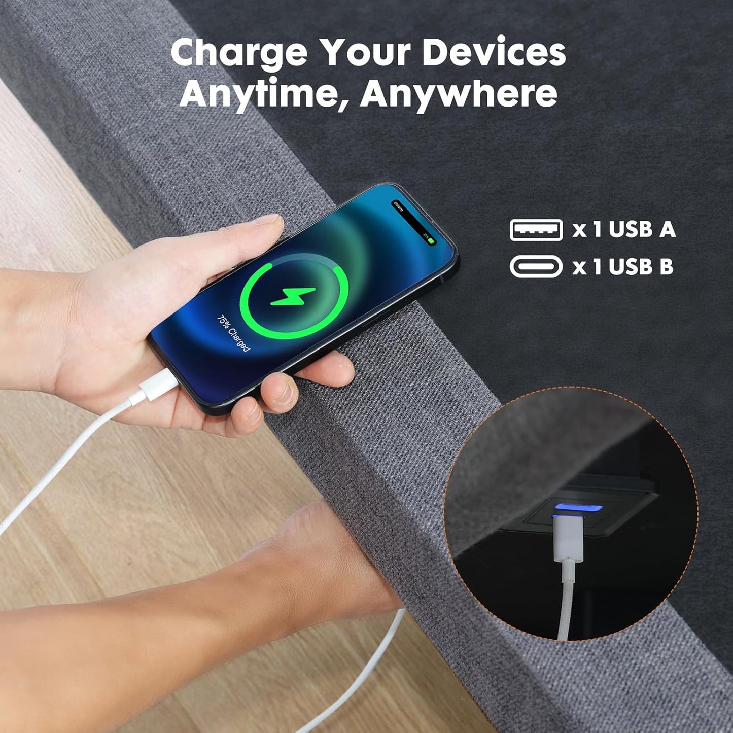 Sweetcrispy Full Adjustable Bed Frame, Ergonomic Electric Bed Base with Wireless Remote and 2 USB Ports, Head and Foot Incline, Zero Gravity Bed, Anti-Snore, Easy Assembly - Retail $370