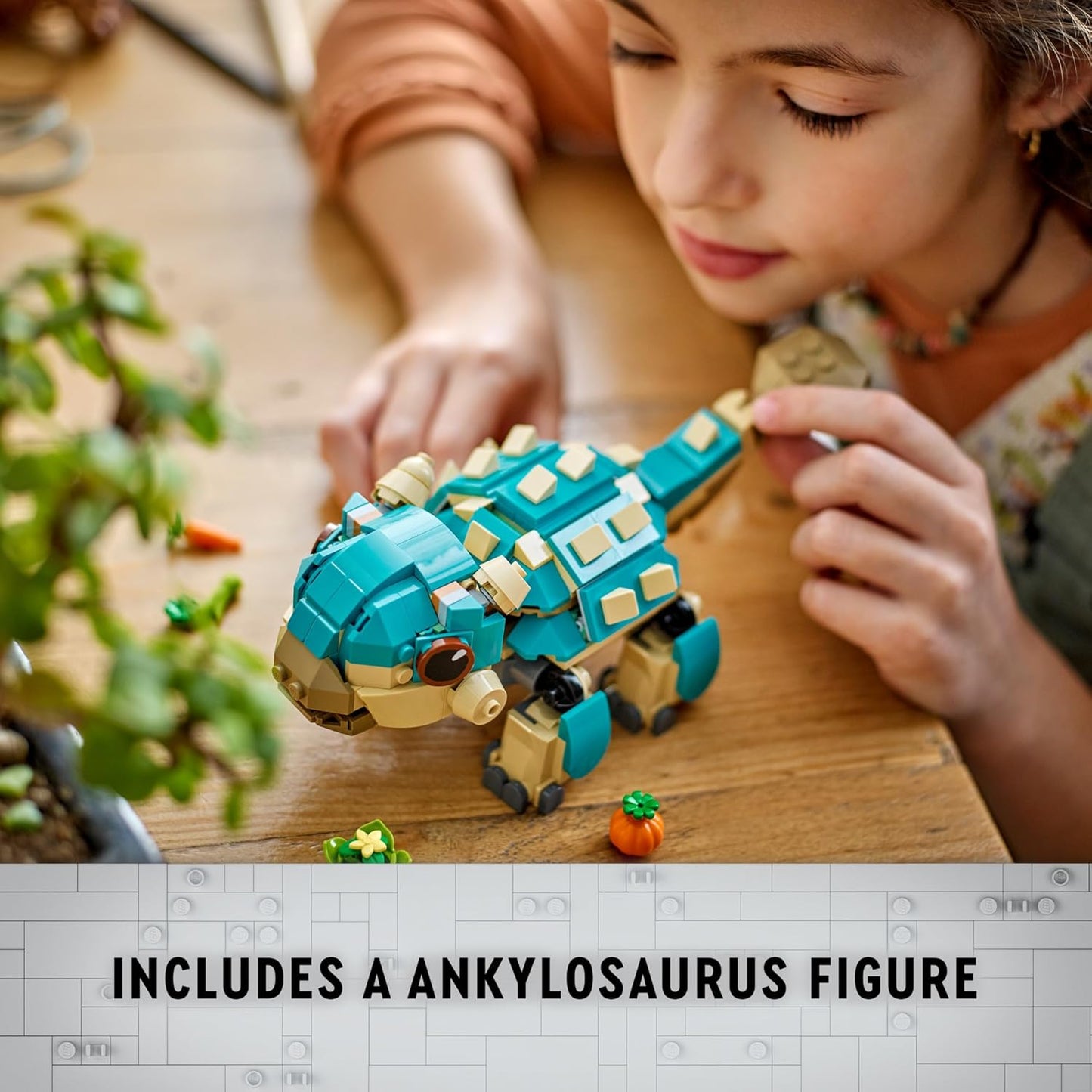 LEGO Jurassic World Baby Bumpy: Ankylosaurus Dinosaur Toy for Camp Cretaceous Fans and Kids Aged 7 Plus, Fun Build-a-Dinosaur Jurassic Park Toy for Boys and Girls, Animal Toy Playset, 76962