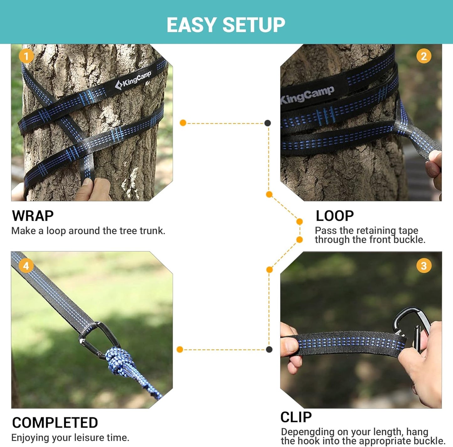 NEW - KingCamp Double Mesh Hammock, Camping Hammock Breathable Portable Outdoor/Indoor Hammocks Tree Hammock for Camping Backpacking, Hiking, Backyard, Patio Support to 440lbs, 2 Tree Straps (Cyan) - Retail $29